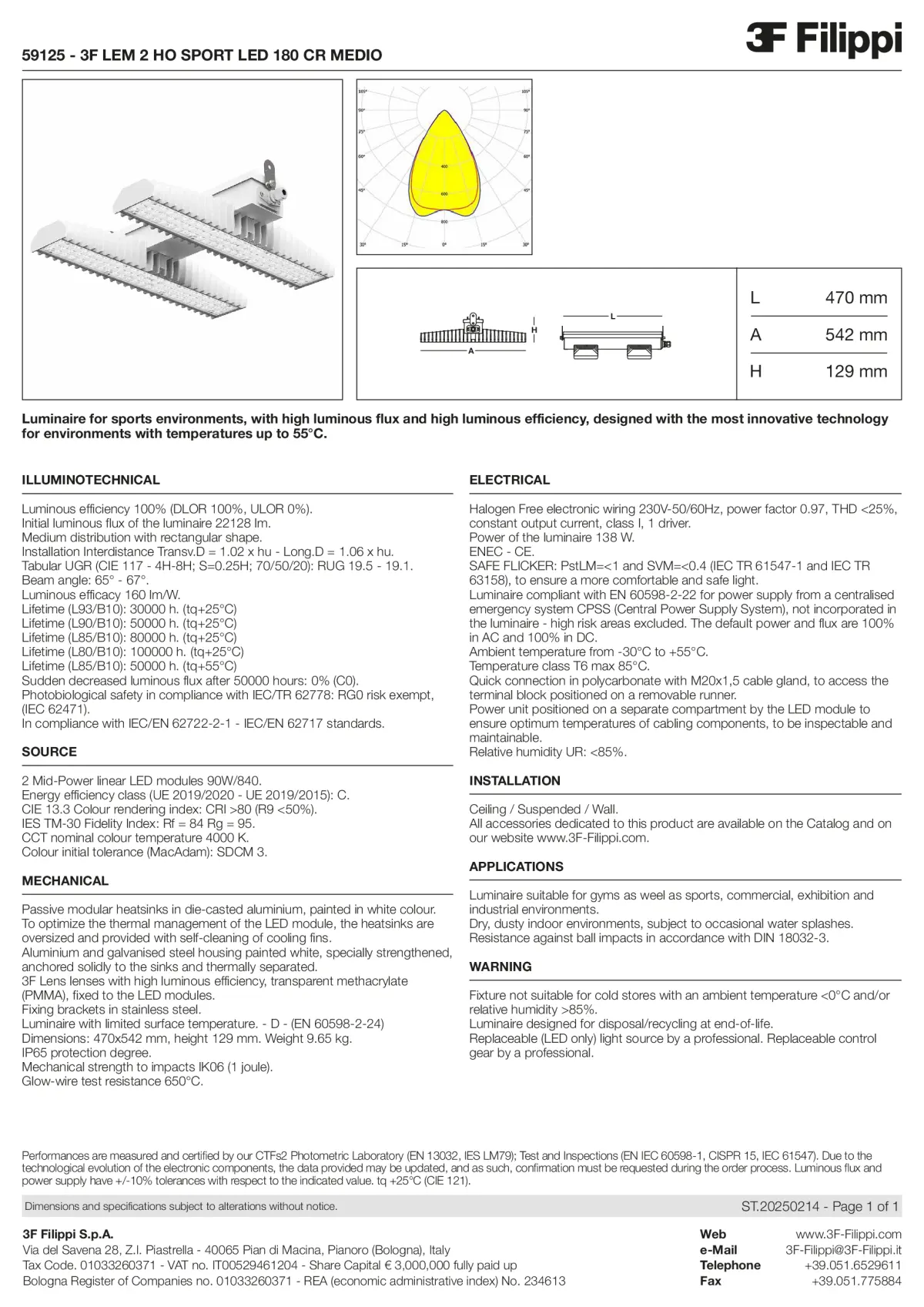 59125 - 3F LEM 2 HO SPORT LED 180 CR MEDIO - Datasheet - en