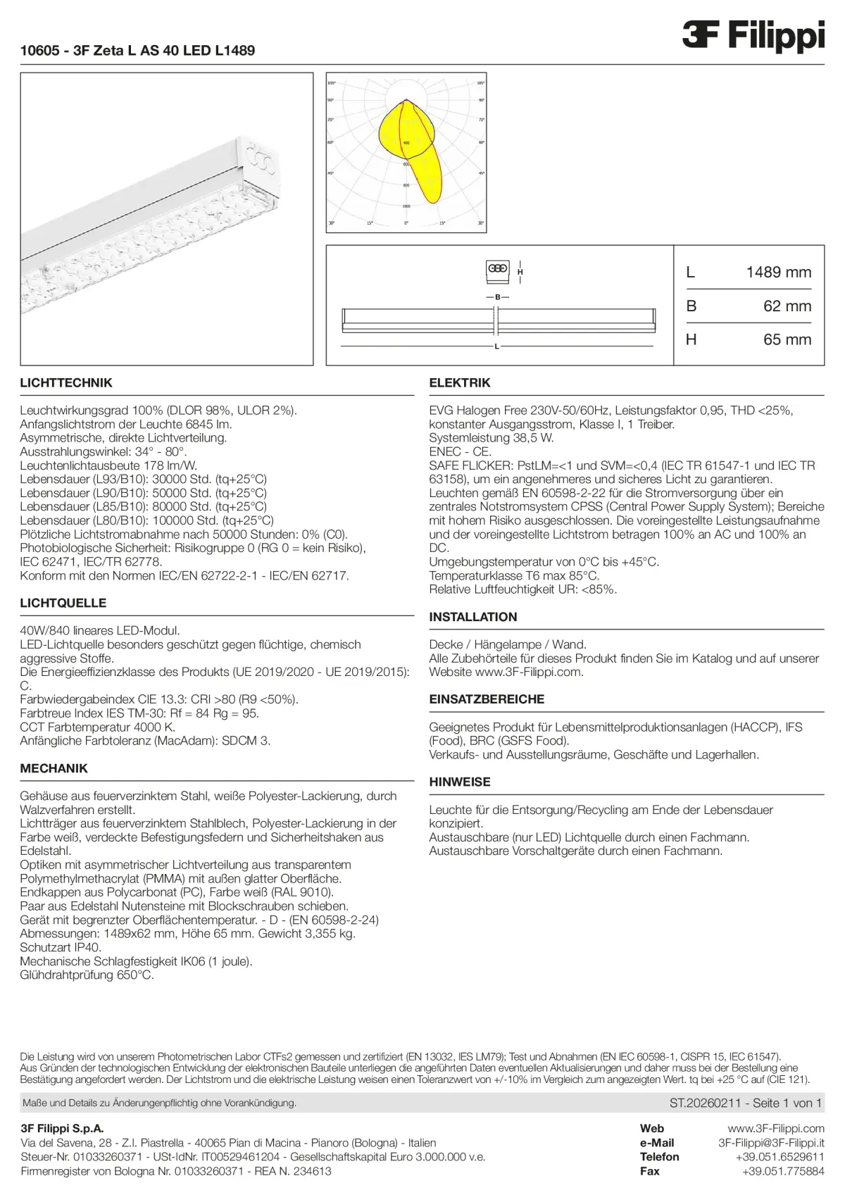 10605 - 3F Zeta L AS 40 LED L1489 - Datasheet - de