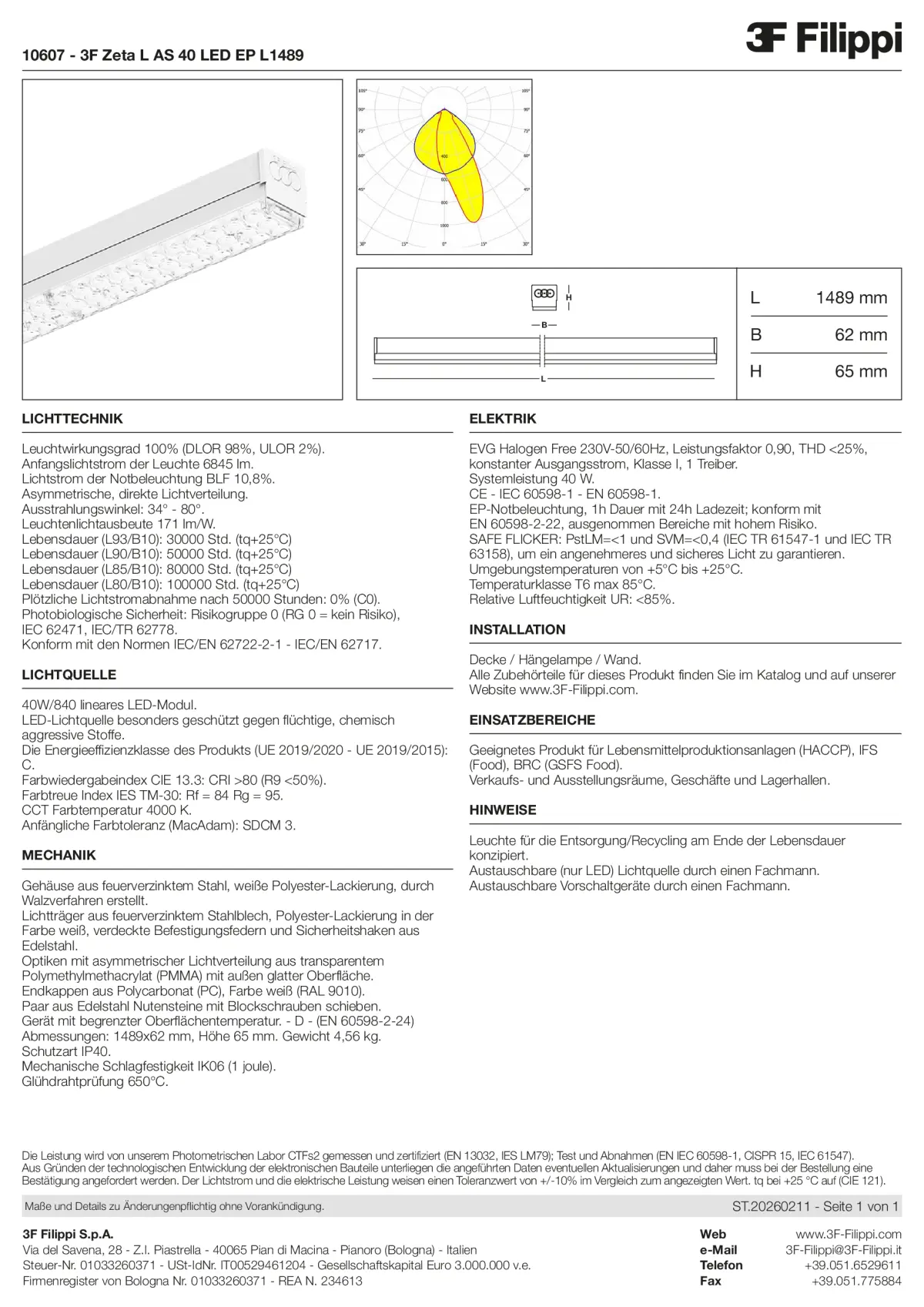 10607 - 3F Zeta L AS 40 LED EP L1489 - Datasheet - de