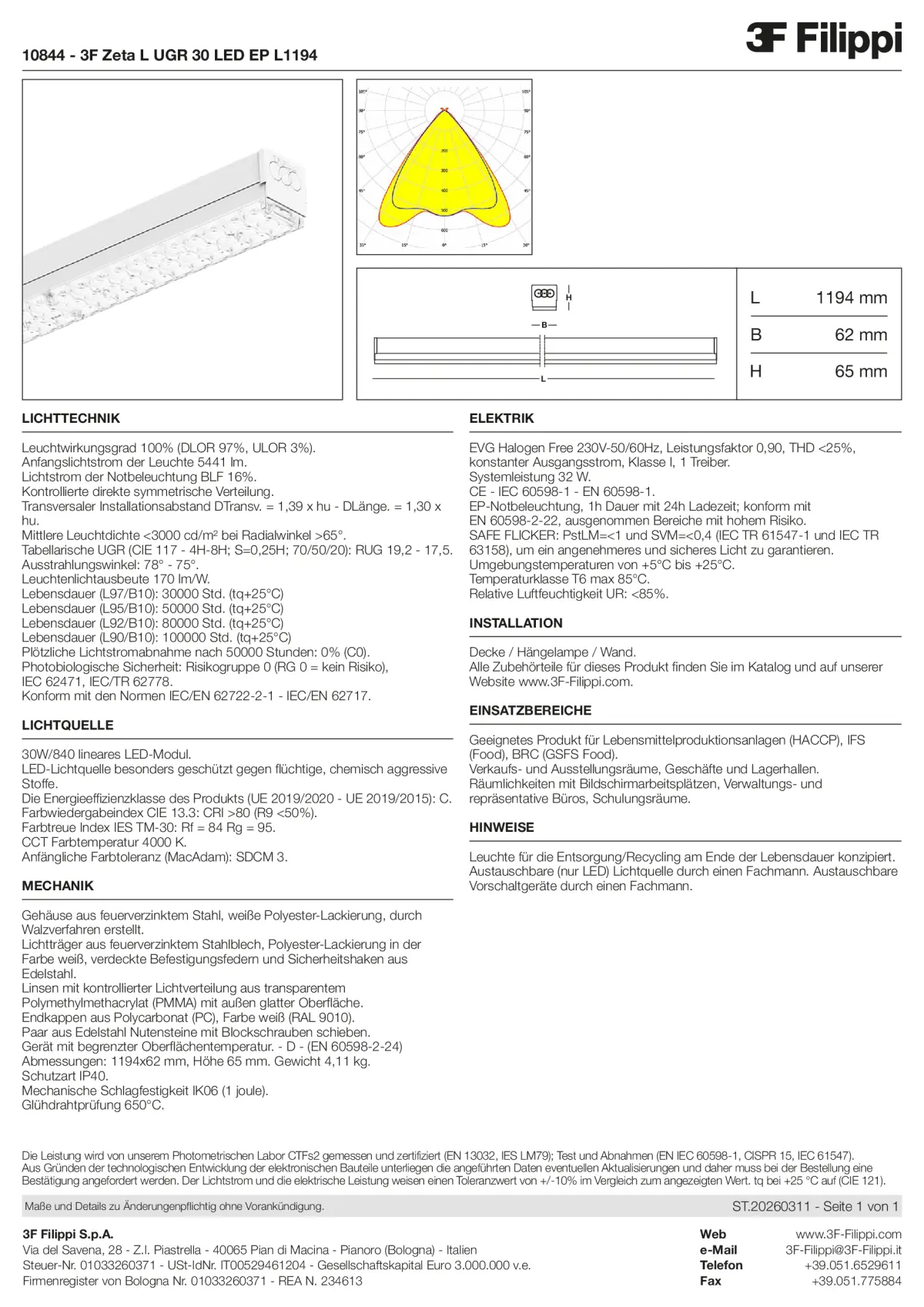 10844 - 3F Zeta L UGR 30 LED EP L1194 - Datasheet - de