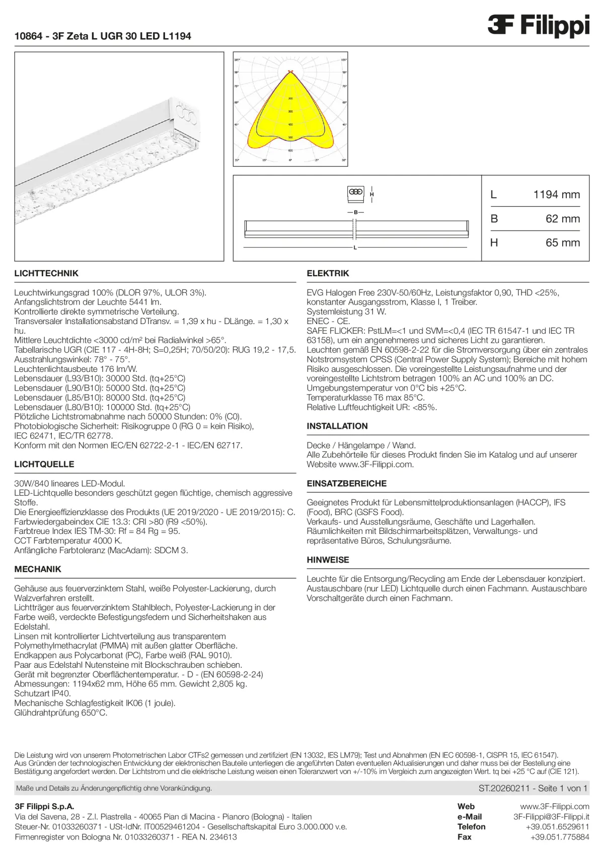 10864 - 3F Zeta L UGR 30 LED L1194 - Datasheet - de