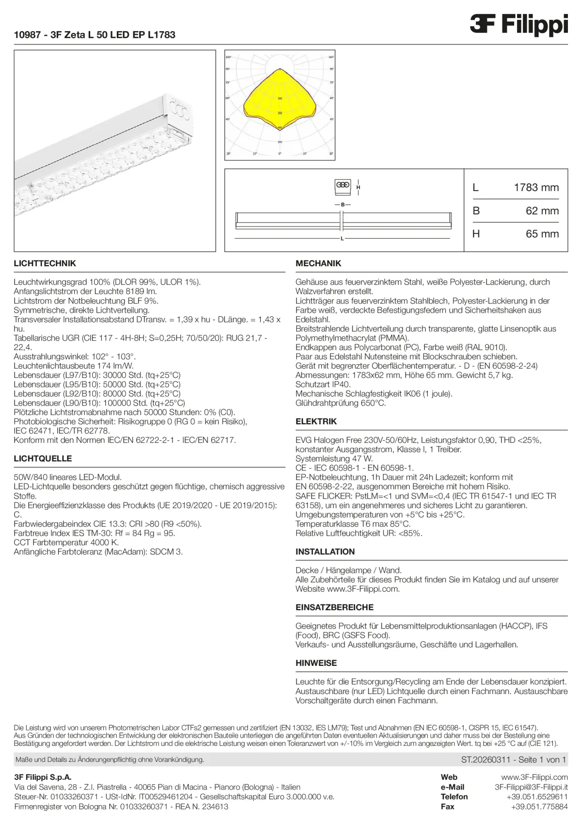 10987 - 3F Zeta L 50 LED EP L1783 - Datasheet - de