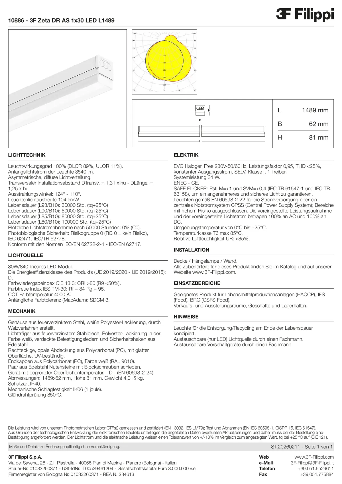 10886 - 3F Zeta DR AS 1x30 LED L1489 - Datasheet - de