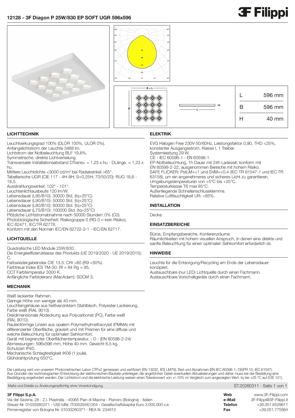 12128 - 3F Diagon P 25W-830 EP SOFT UGR 596x596 - Datasheet - de