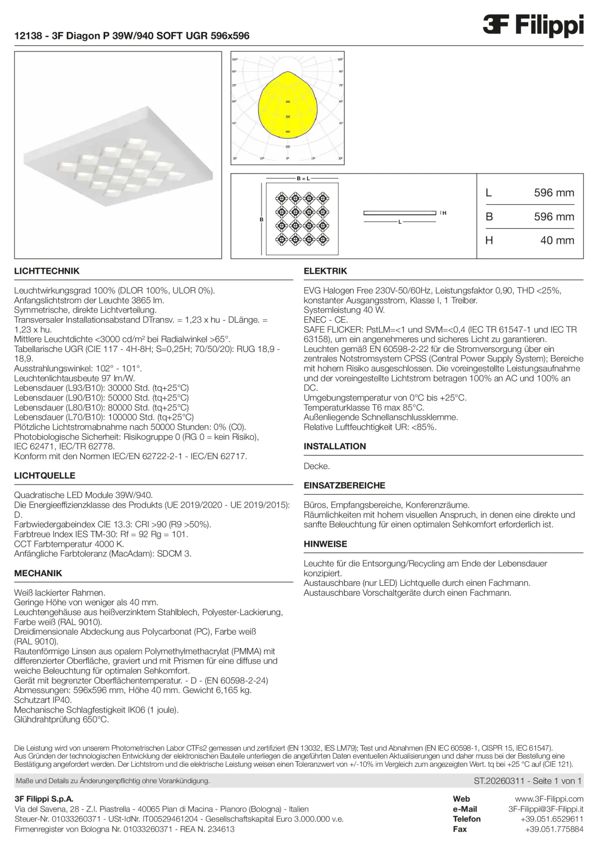 12138 - 3F Diagon P 39W-940 SOFT UGR 596x596 - Datasheet - de