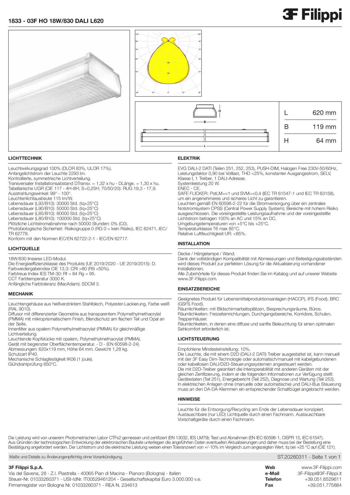 1833 - 03F HO 18W-830 DALI L620 - Datasheet - de