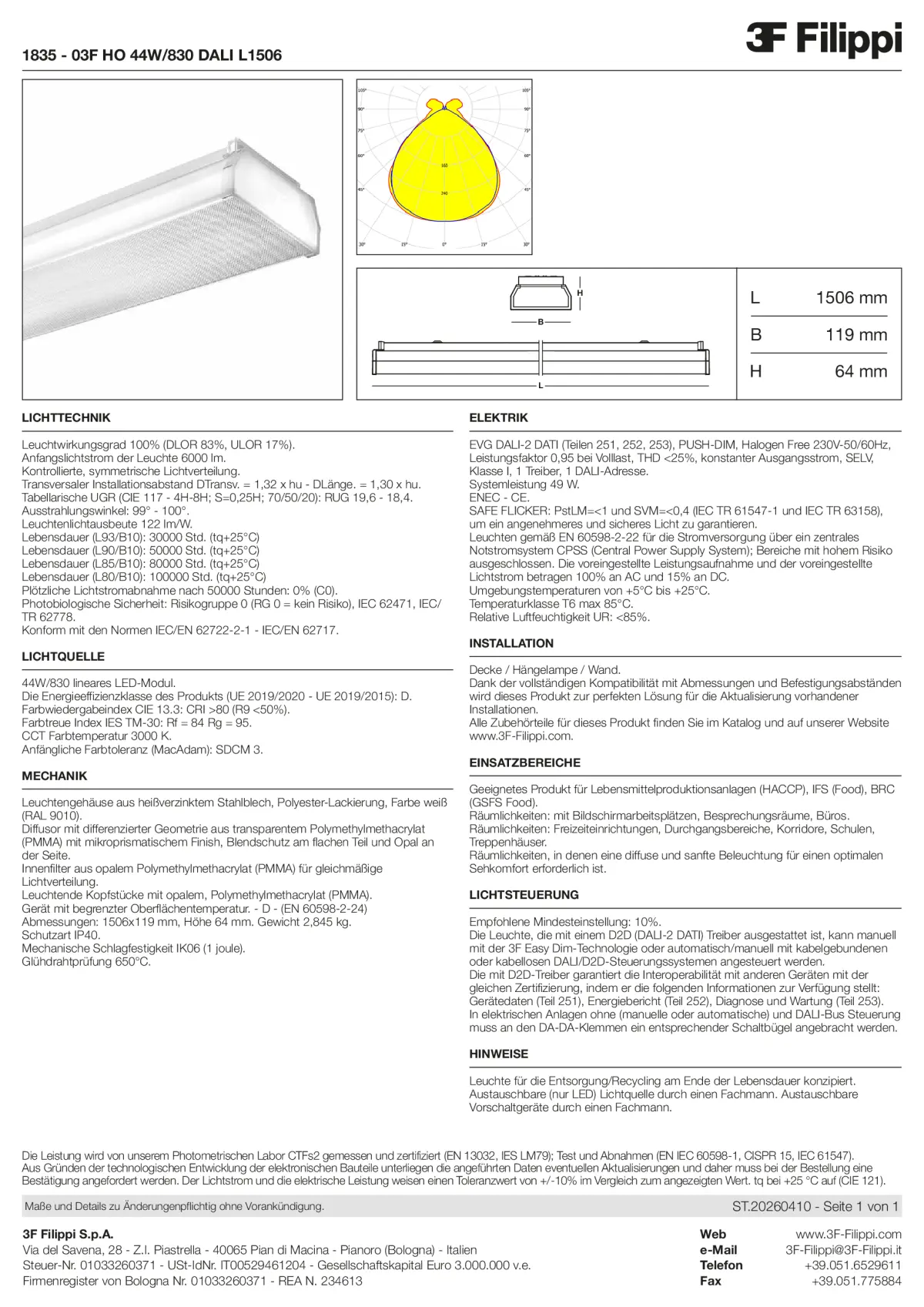 1835 - 03F HO 44W-830 DALI L1506 - Datasheet - de