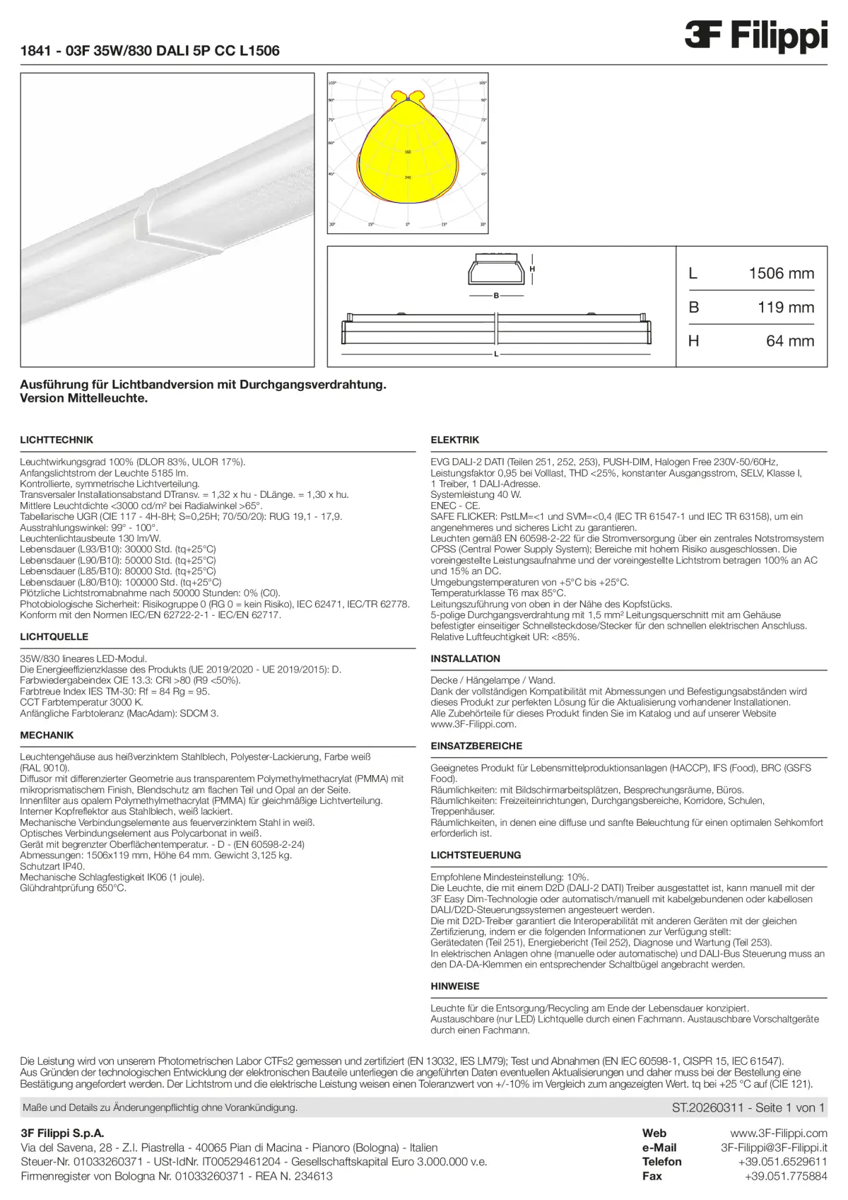 1841 - 03F 35W-830 DALI 5P CC L1506 - Datasheet - de