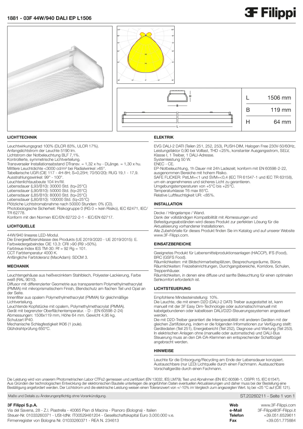 1881 - 03F 44W-940 DALI EP L1506 - Datasheet - de