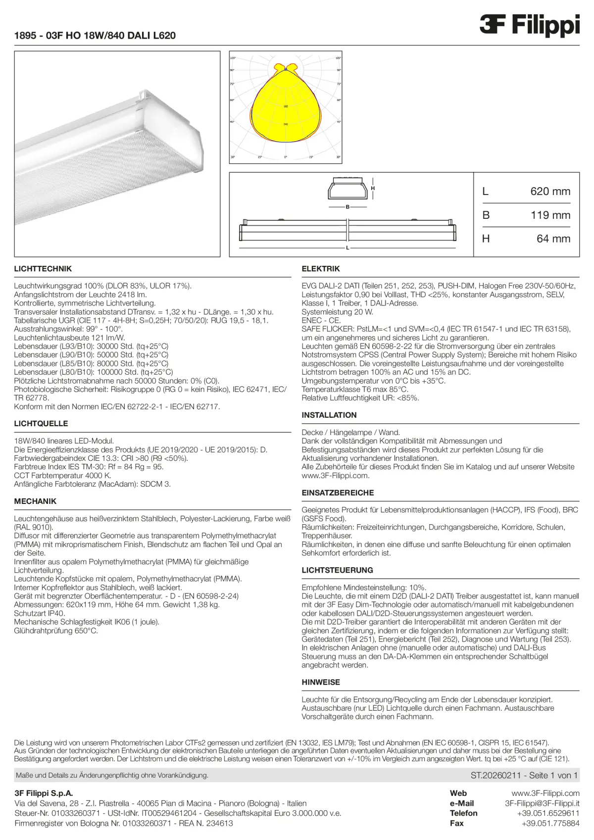 1895 - 03F HO 18W-840 DALI L620 - Datasheet - de