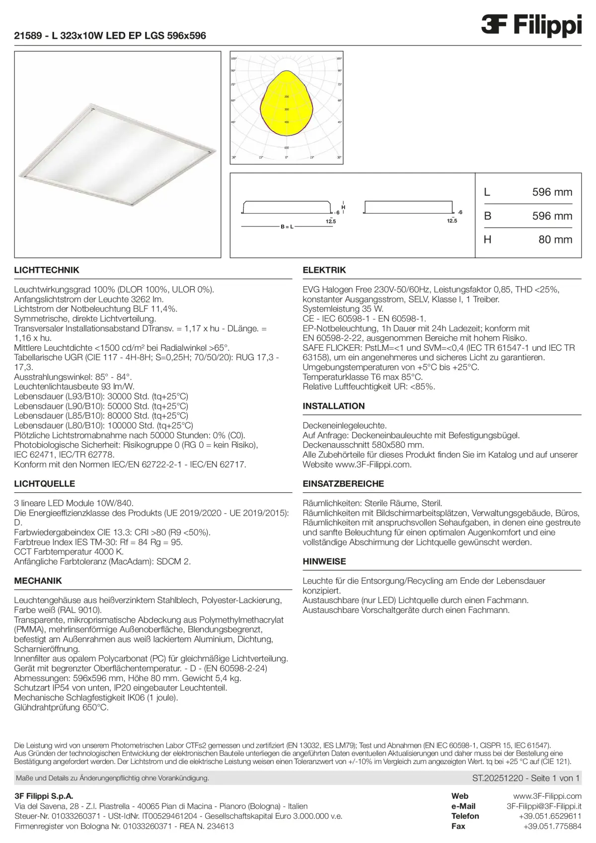 21589 - L 323x10W LED EP LGS 596x596 - Datasheet - de