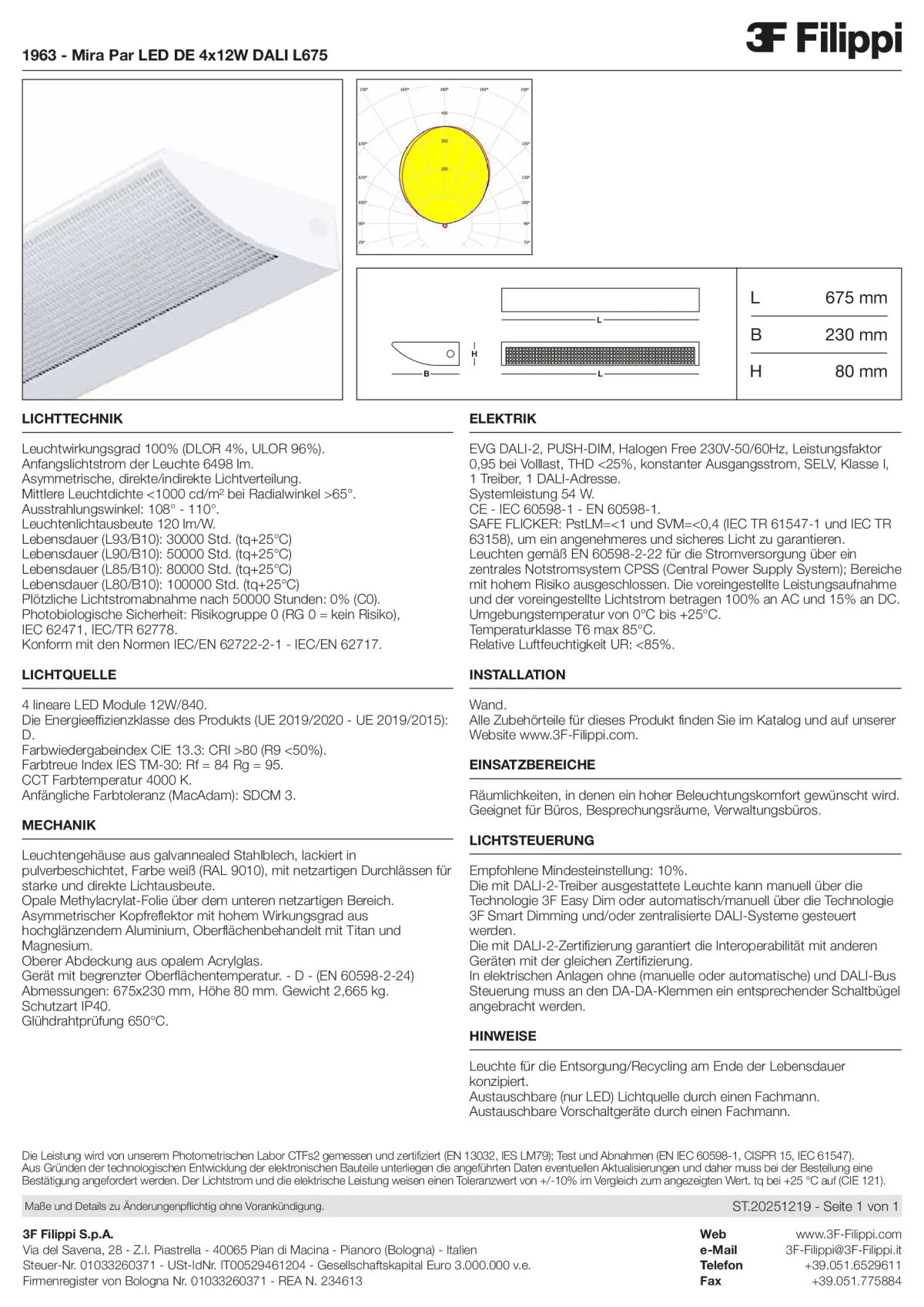1963 - Mira Par LED DE 4x12W DALI L675 - Datasheet - de