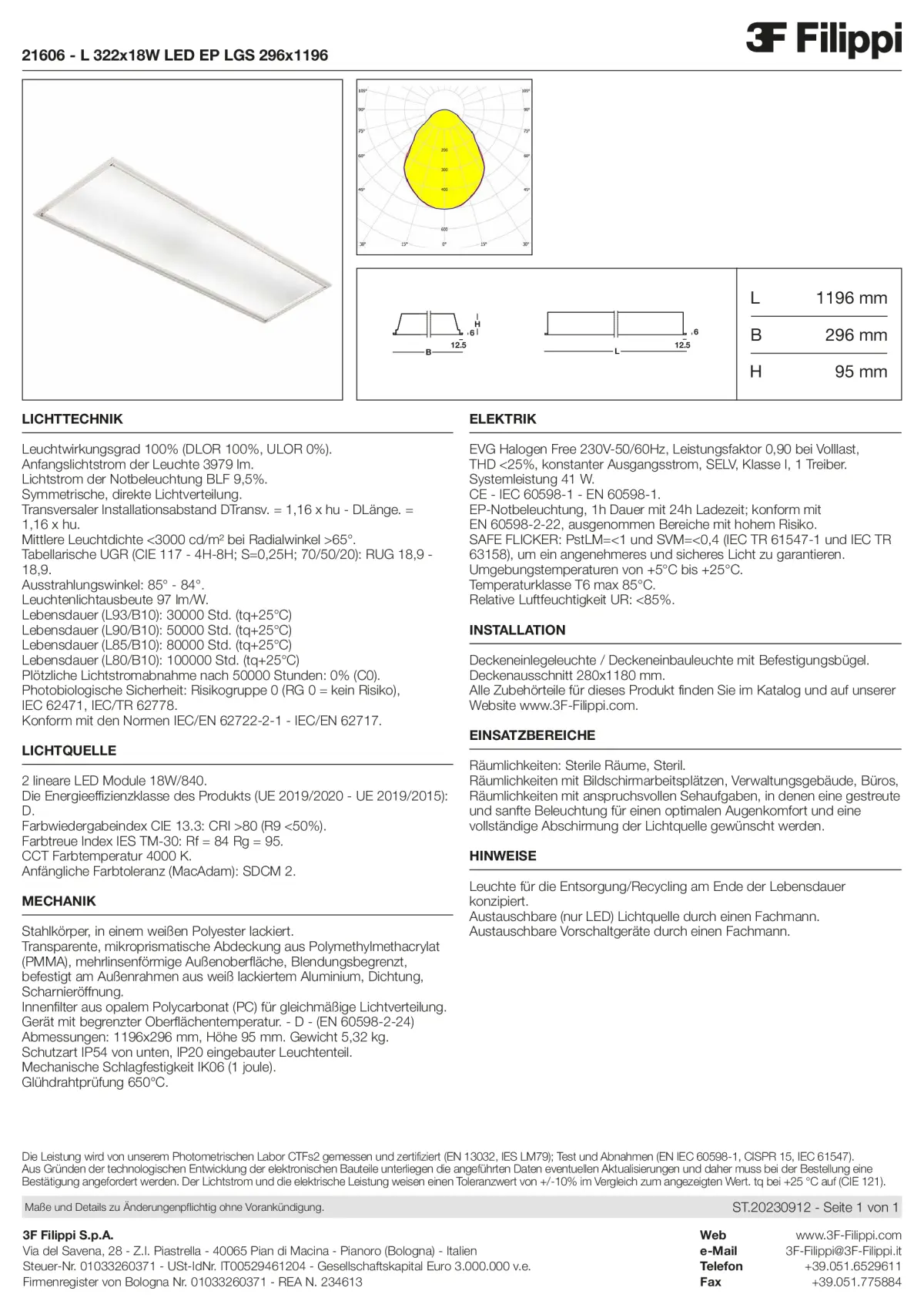 21606 - L 322x18W LED EP LGS 296x1196 - Datasheet - de