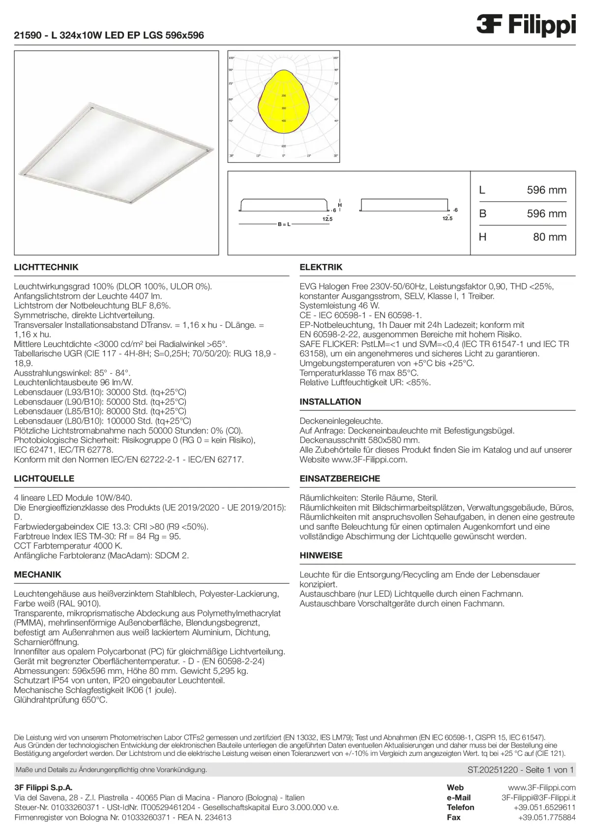 21590 - L 324x10W LED EP LGS 596x596 - Datasheet - de