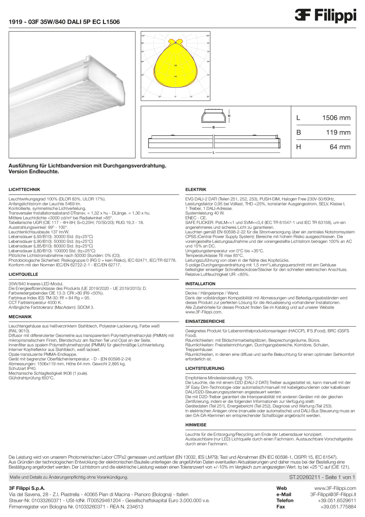 1919 - 03F 35W-840 DALI 5P EC L1506 - Datasheet - de