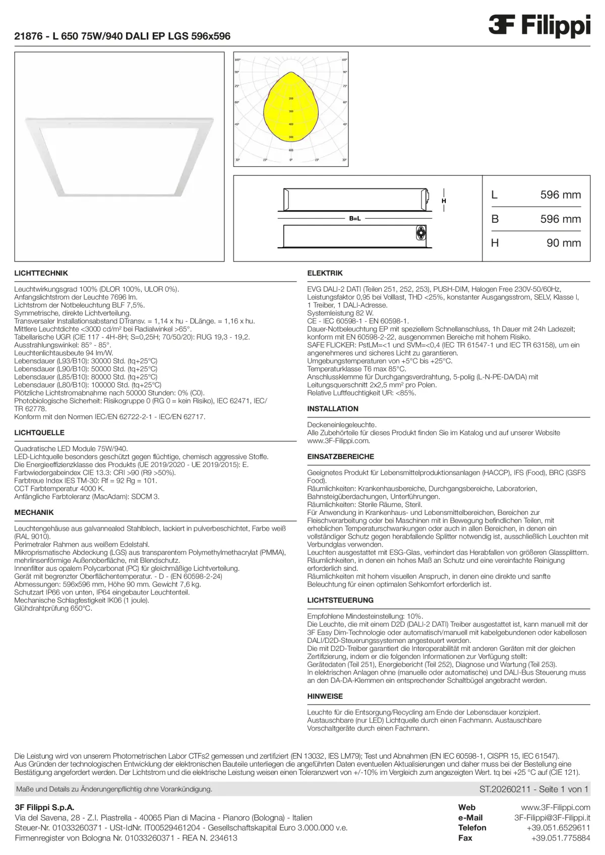 21876 - L 650 75W-940 DALI EP LGS 596x596 - Datasheet - de