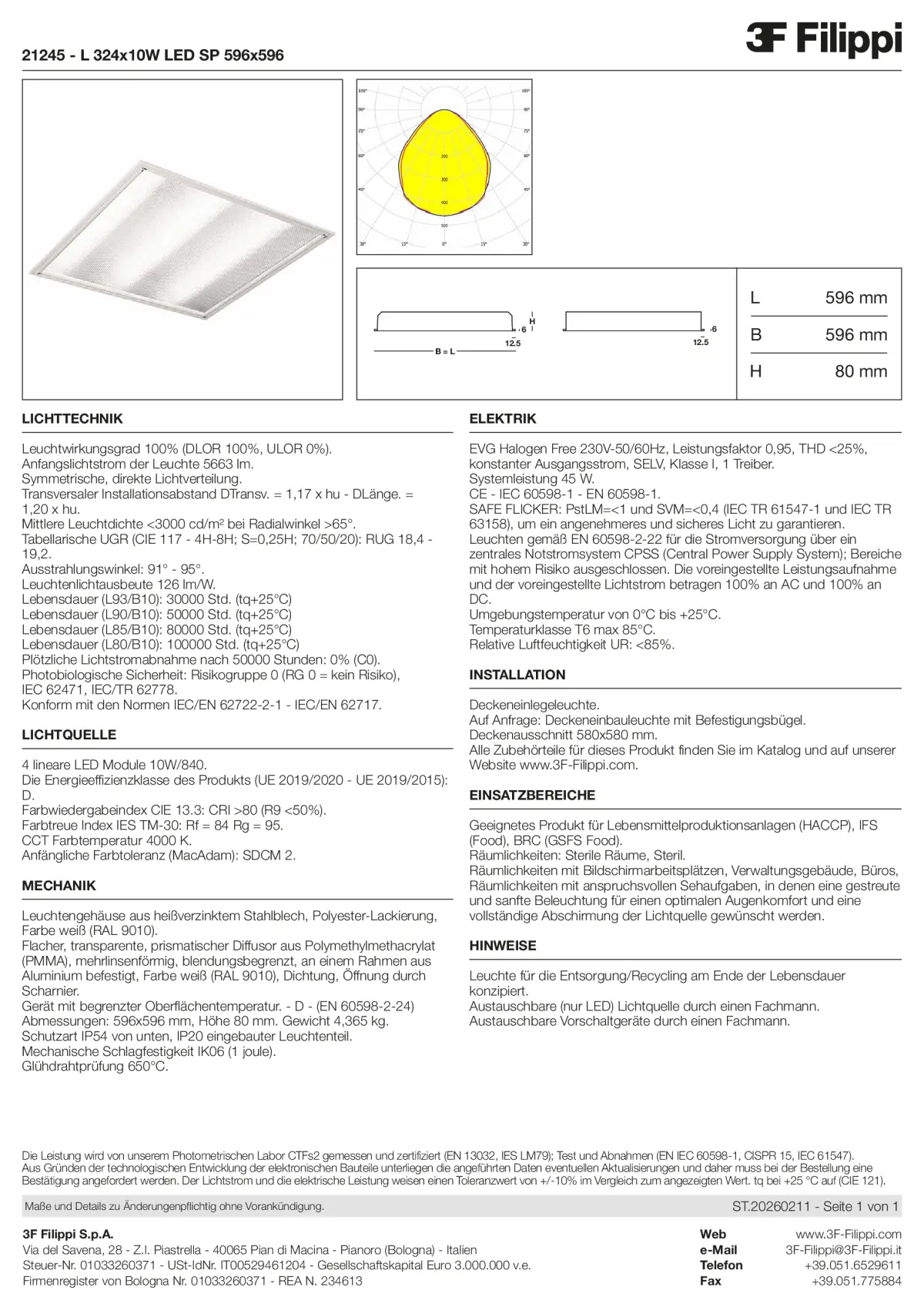 21245 - L 324x10W LED SP 596x596 - Datasheet - de