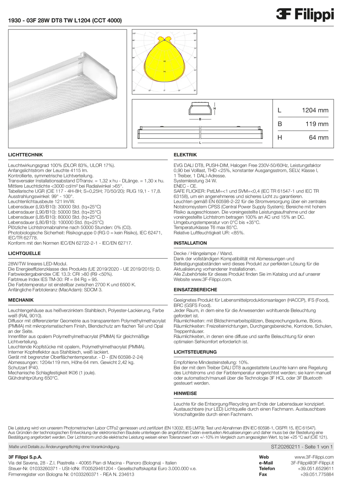 1930 - 03F 28W DT8 TW L1204 (CCT 4000) - Datasheet - de
