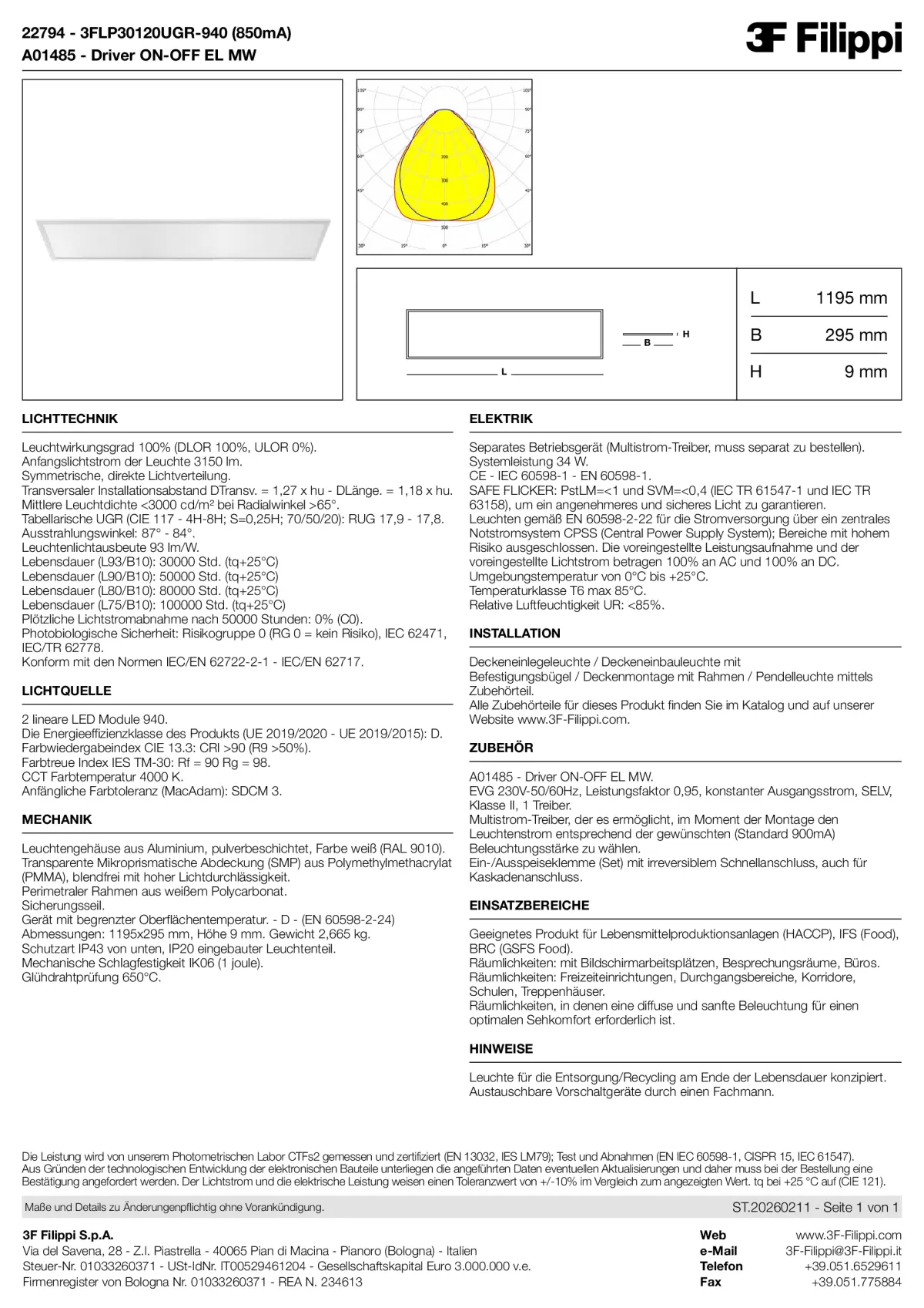 22794+A01485 - 3FLP30120UGR-940 (850mA) + ON-OFF EL MW - Datasheet - de