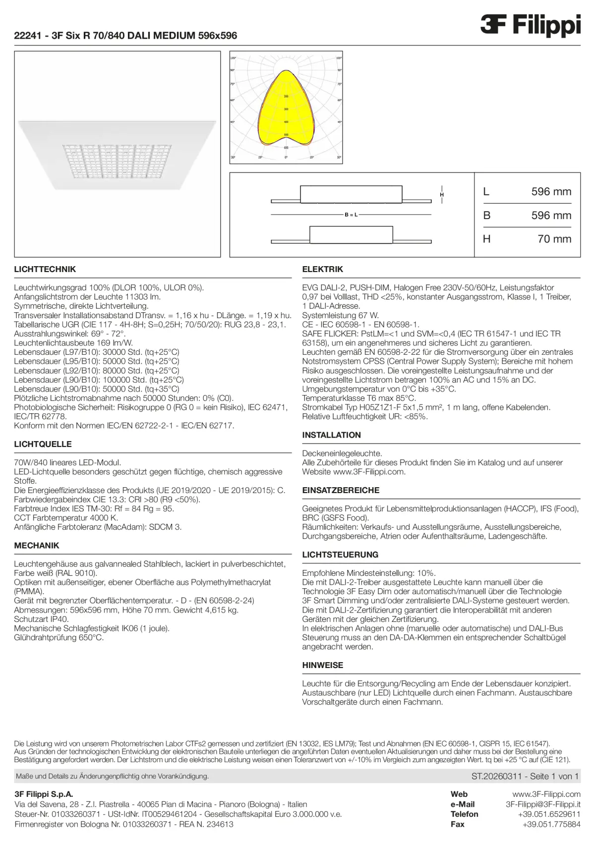 22241 - 3F Six R 70-840 DALI MEDIUM 596x596 - Datasheet - de