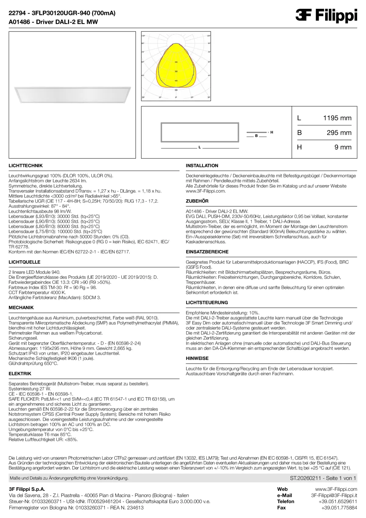 22794+A01486 - 3FLP30120UGR-940 (700mA) + DALI-2 EL MW - Datasheet - de