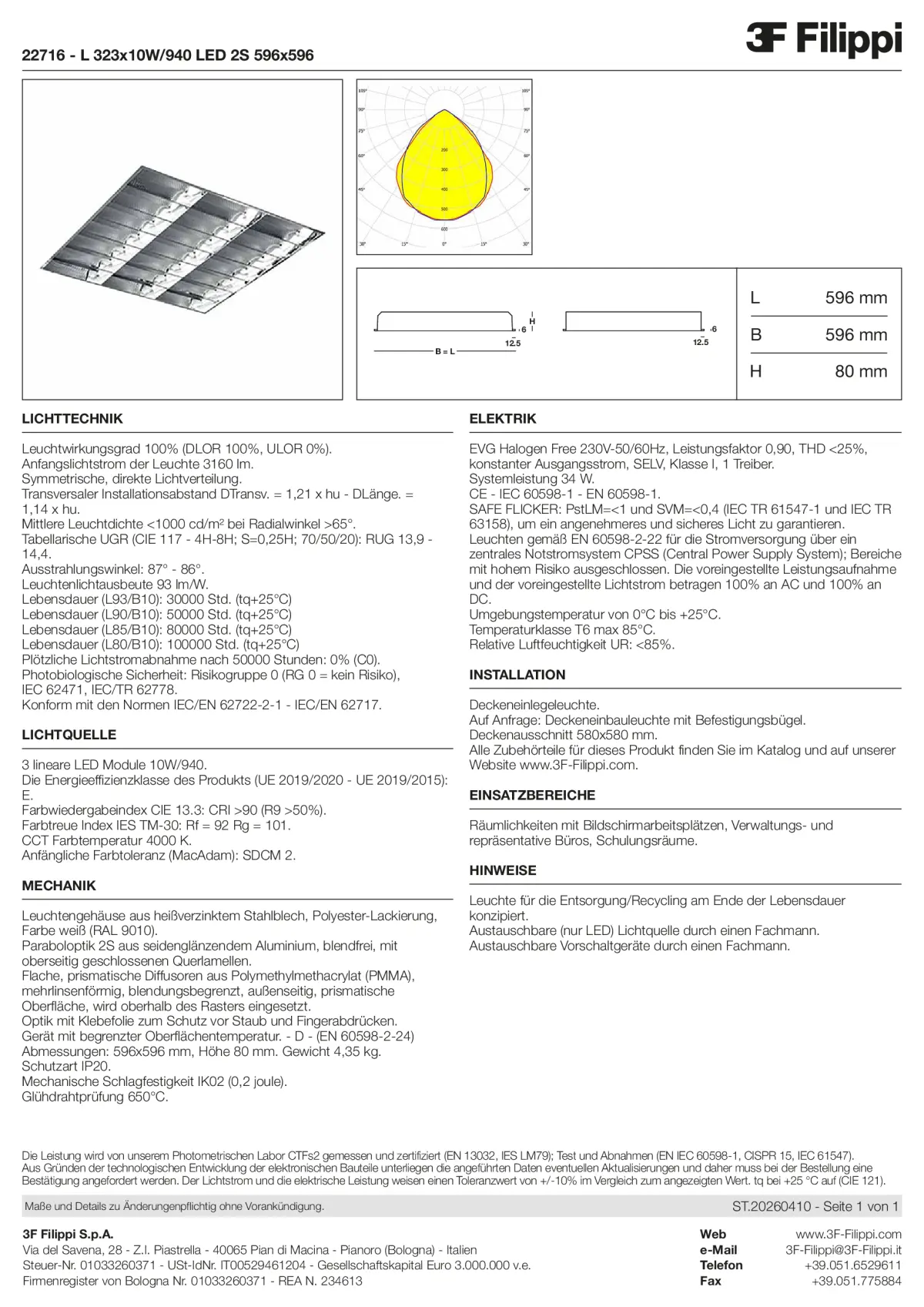 22716 - L 323x10W-940 LED 2S 596x596 - Datasheet - de