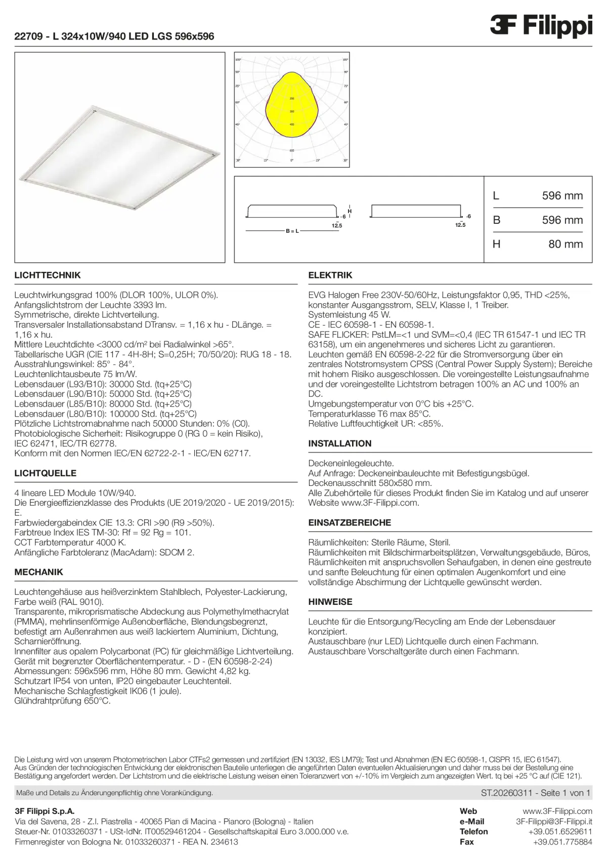 22709 - L 324x10W-940 LED LGS 596x596 - Datasheet - de