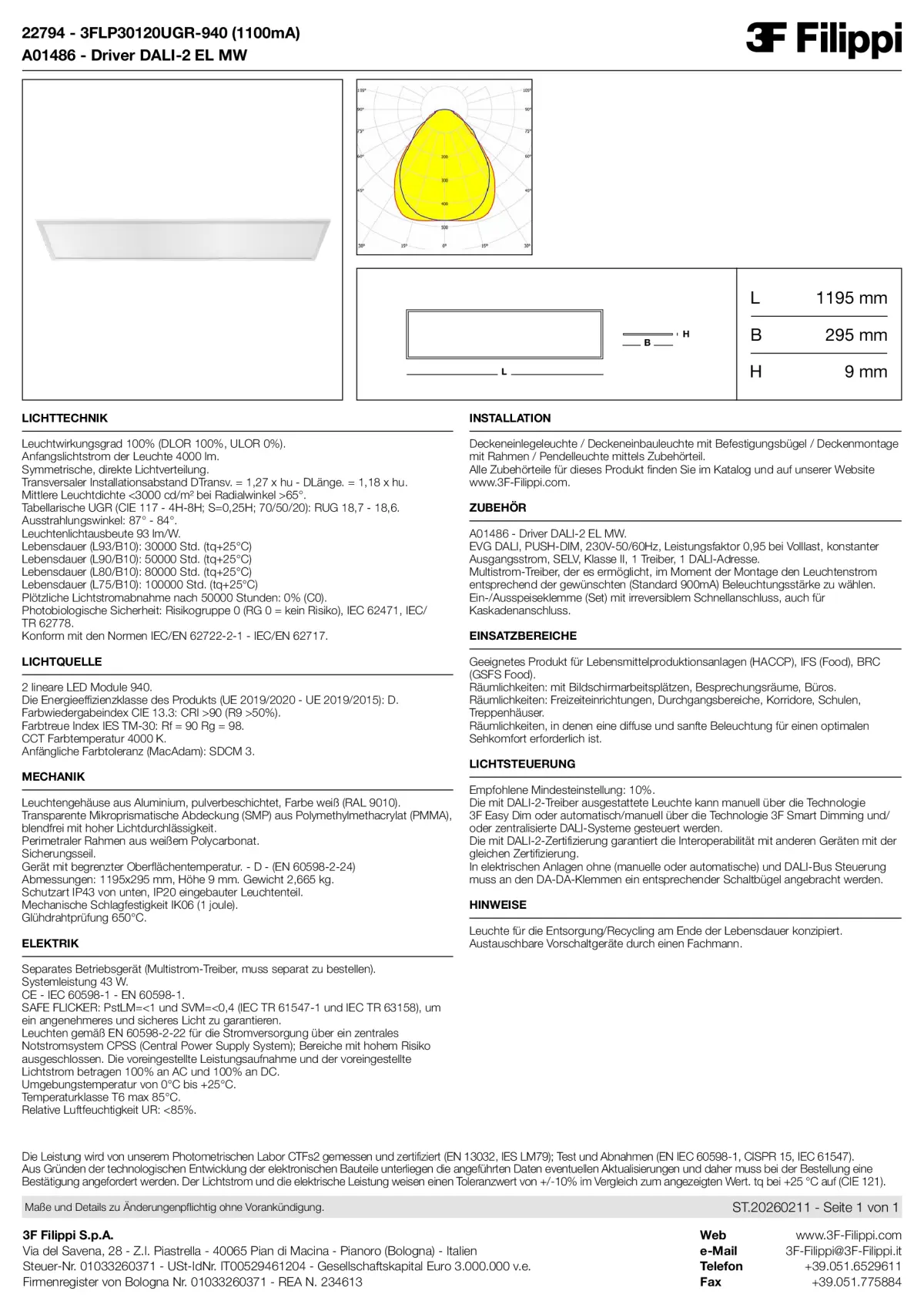 22794+A01486 - 3FLP30120UGR-940 (1100mA) + DALI-2 EL MW - Datasheet - de