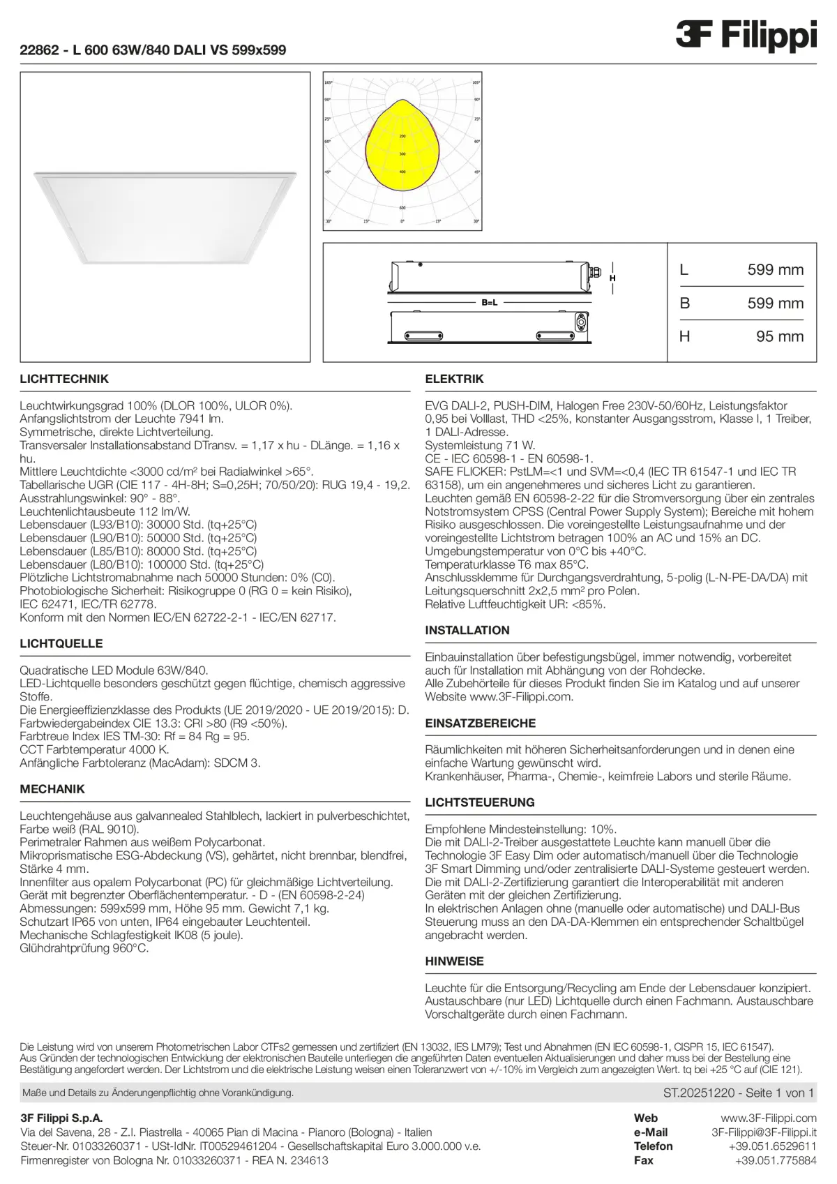 22862 - L 600 63W-840 DALI VS 599x599 - Datasheet - de