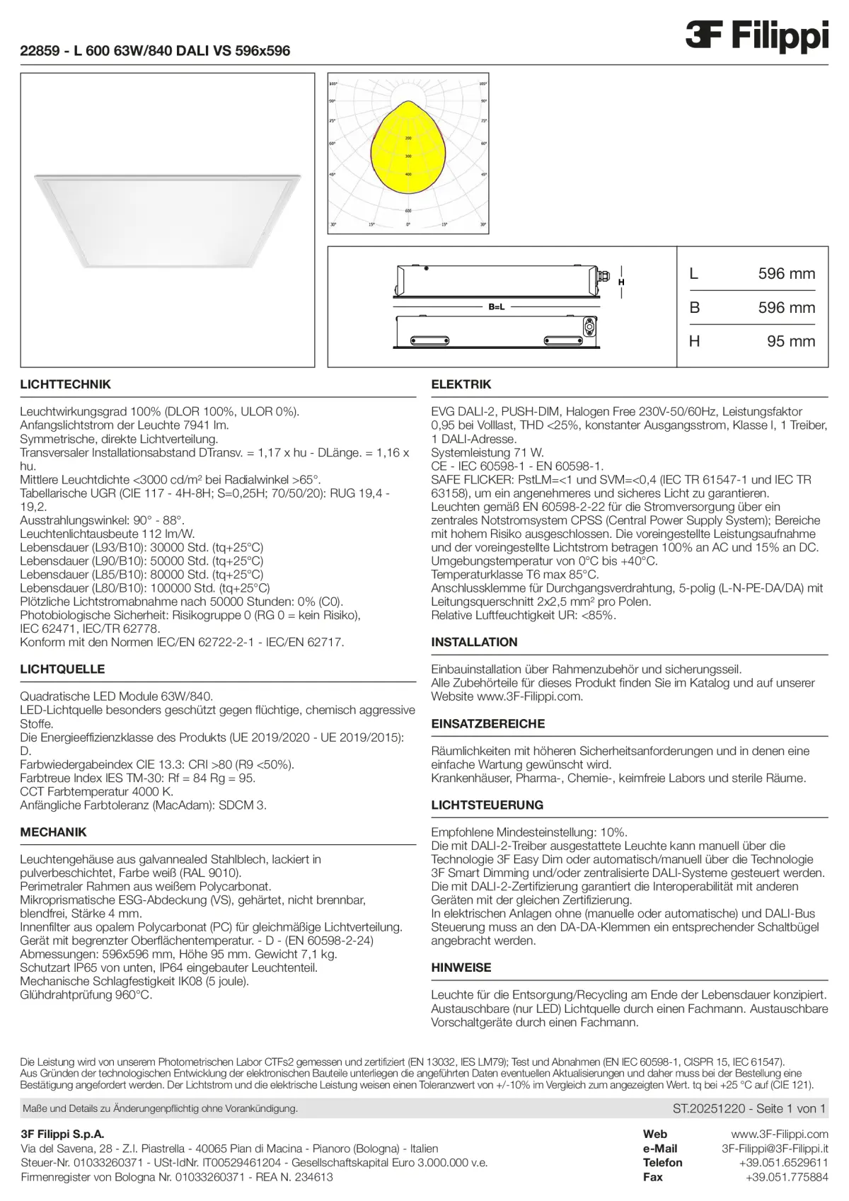 22859 - L 600 63W-840 DALI VS 596x596 - Datasheet - de