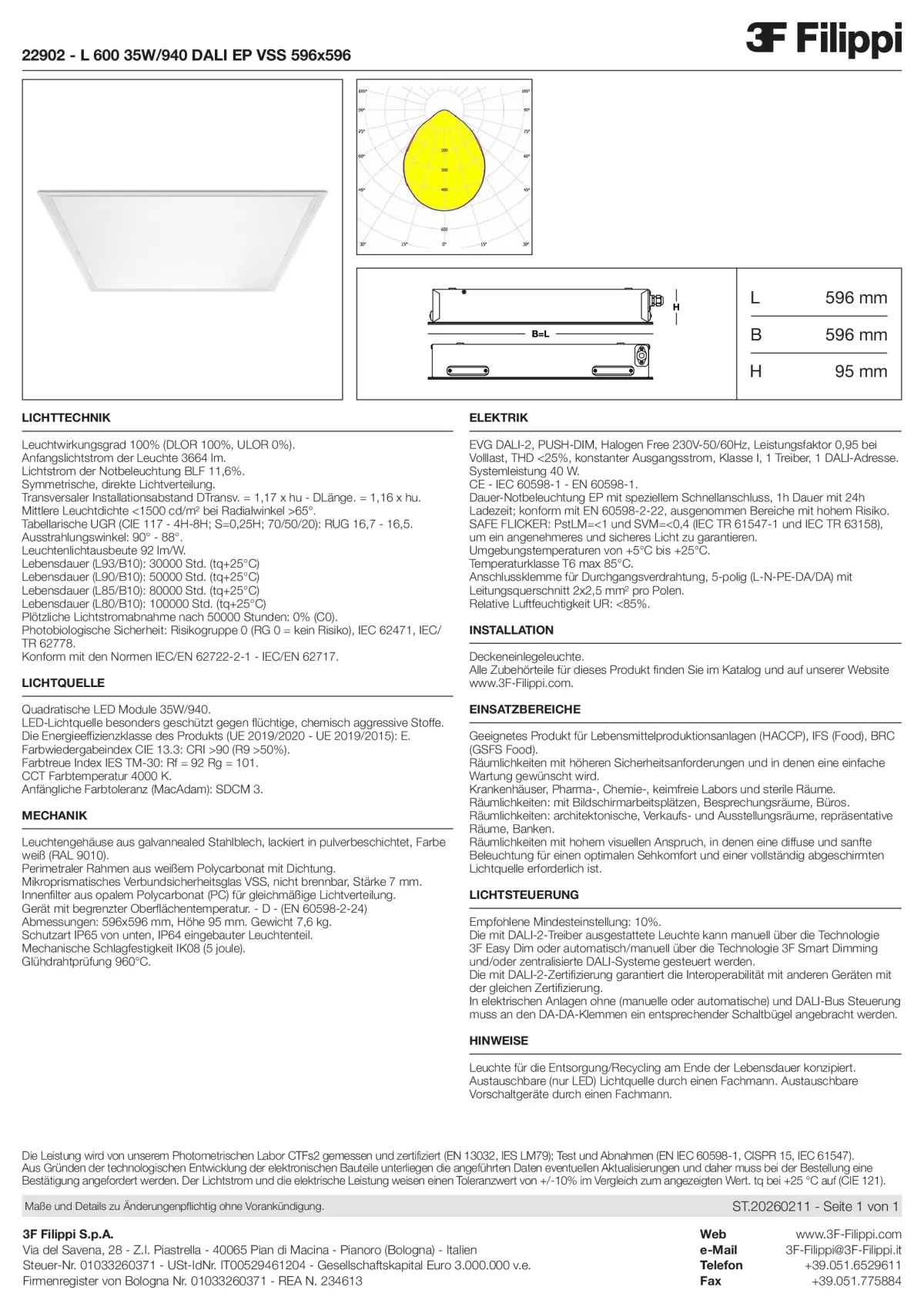 22902 - L 600 35W-940 DALI EP VSS 596x596 - Datasheet - de