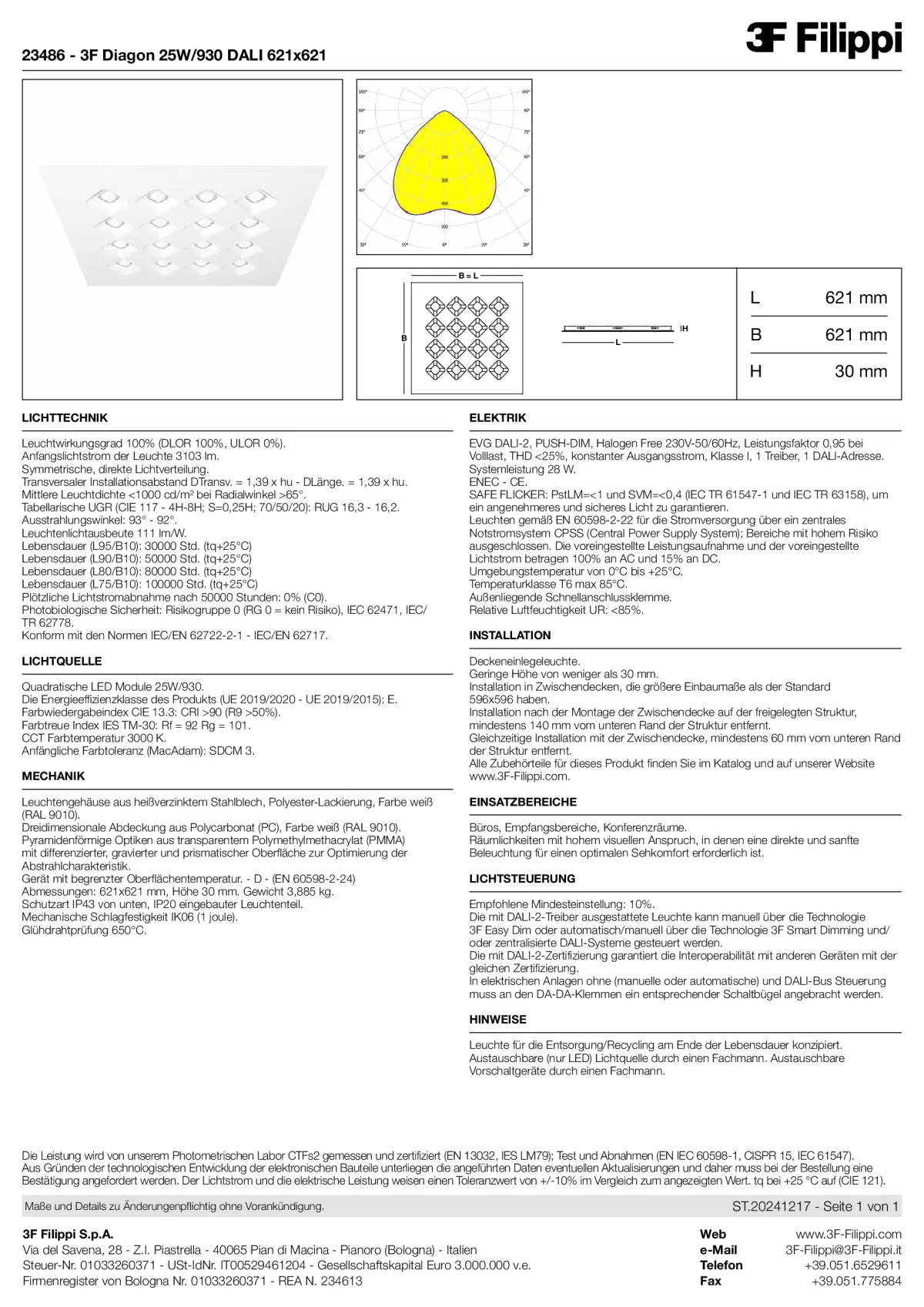 23486 - 3F Diagon 25W-930 DALI 621x621 - Datasheet - de