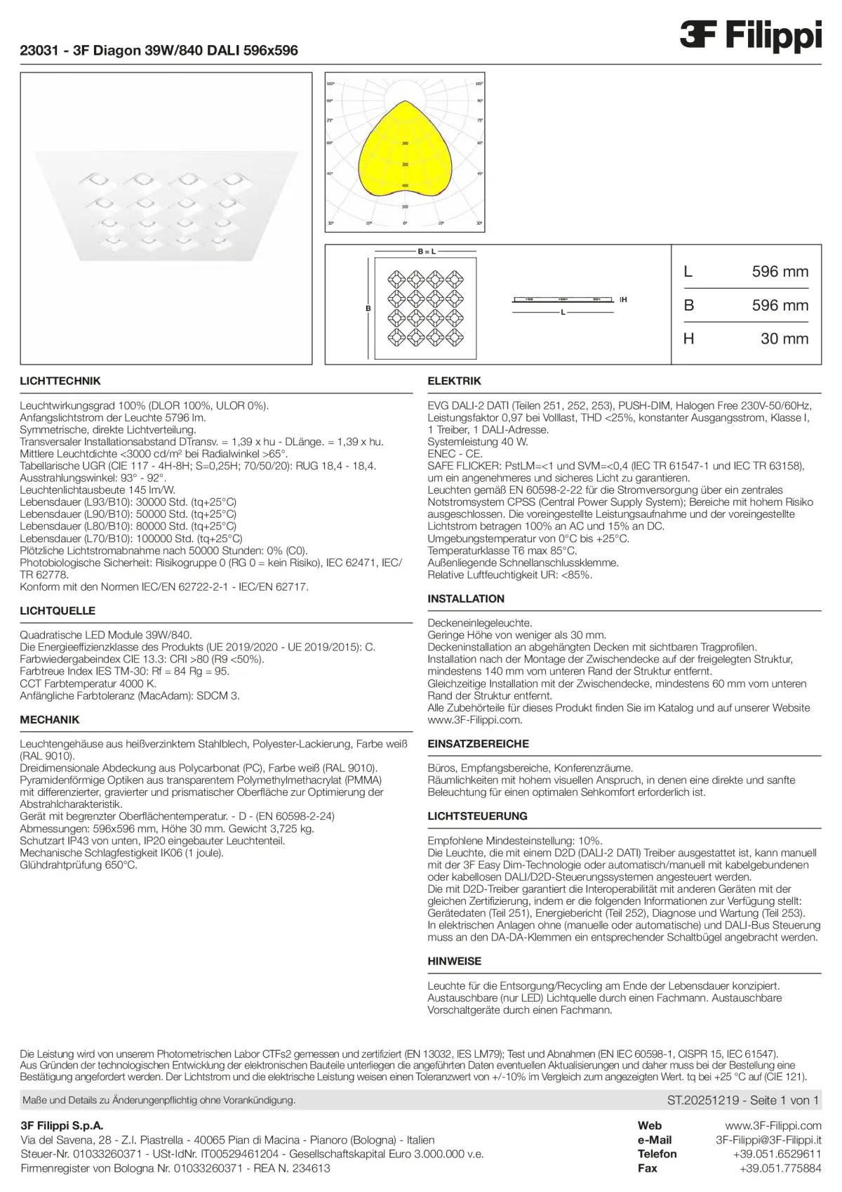 23031 - 3F Diagon 39W-840 DALI 596x596 - Datasheet - de