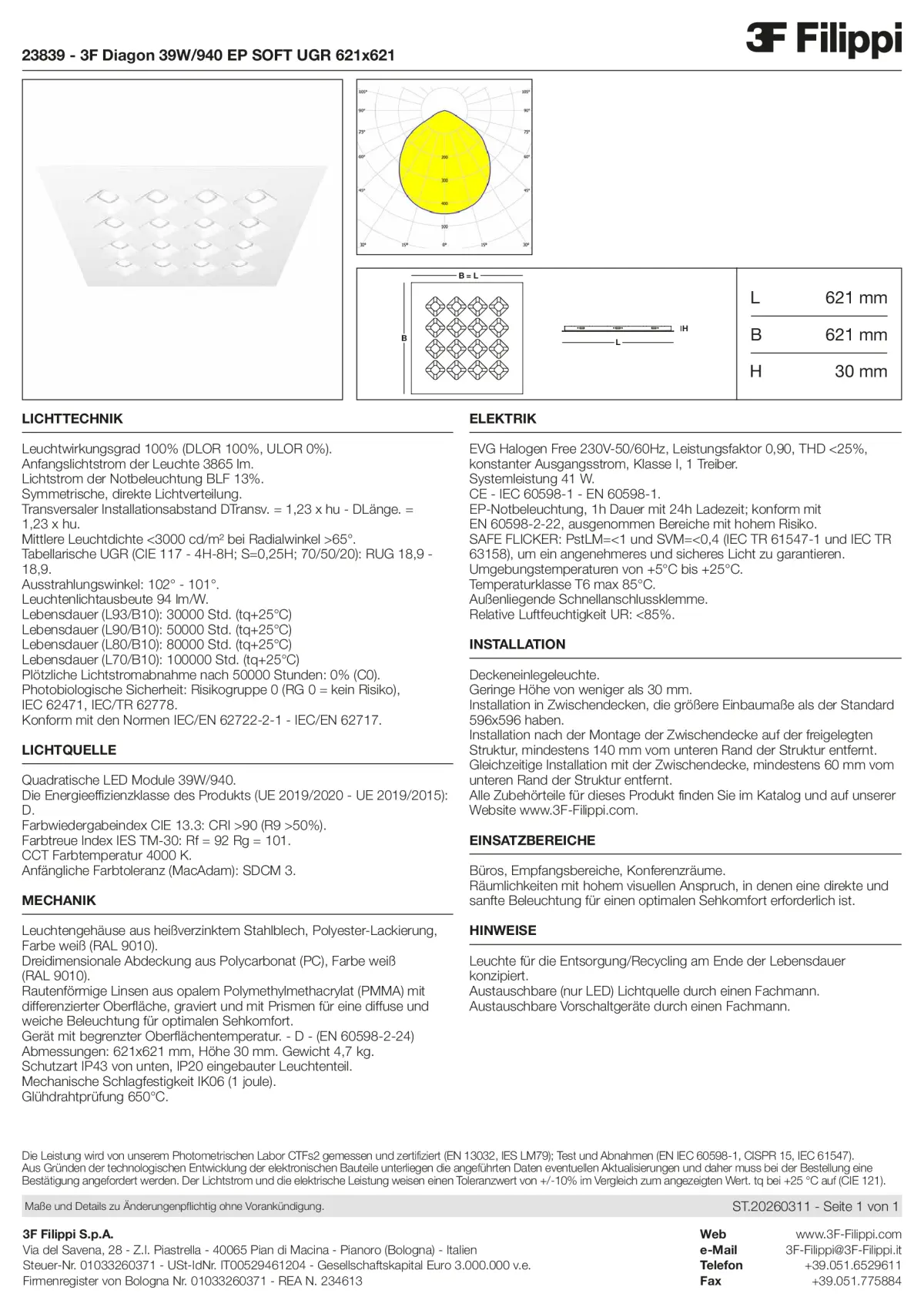 23839 - 3F Diagon 39W-940 EP SOFT UGR 621x621 - Datasheet - de