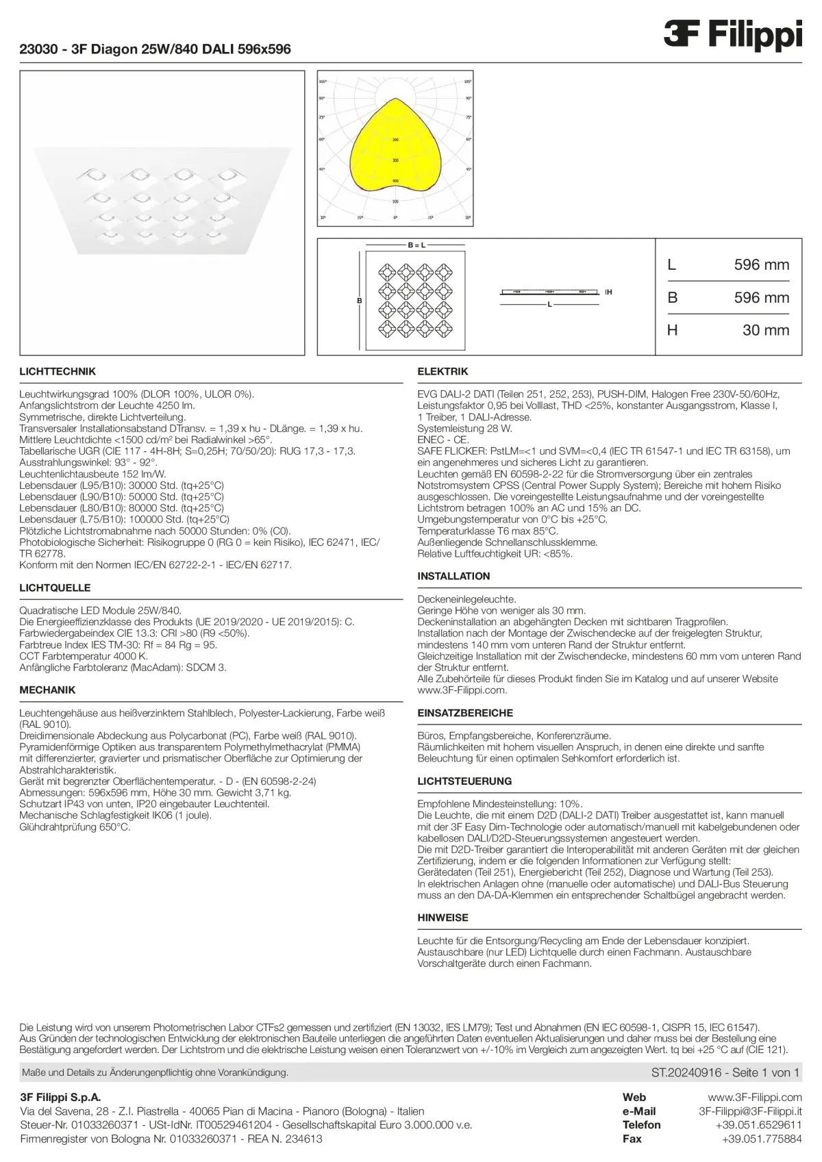 23030 - 3F Diagon 25W-840 DALI 596x596 - Datasheet - de