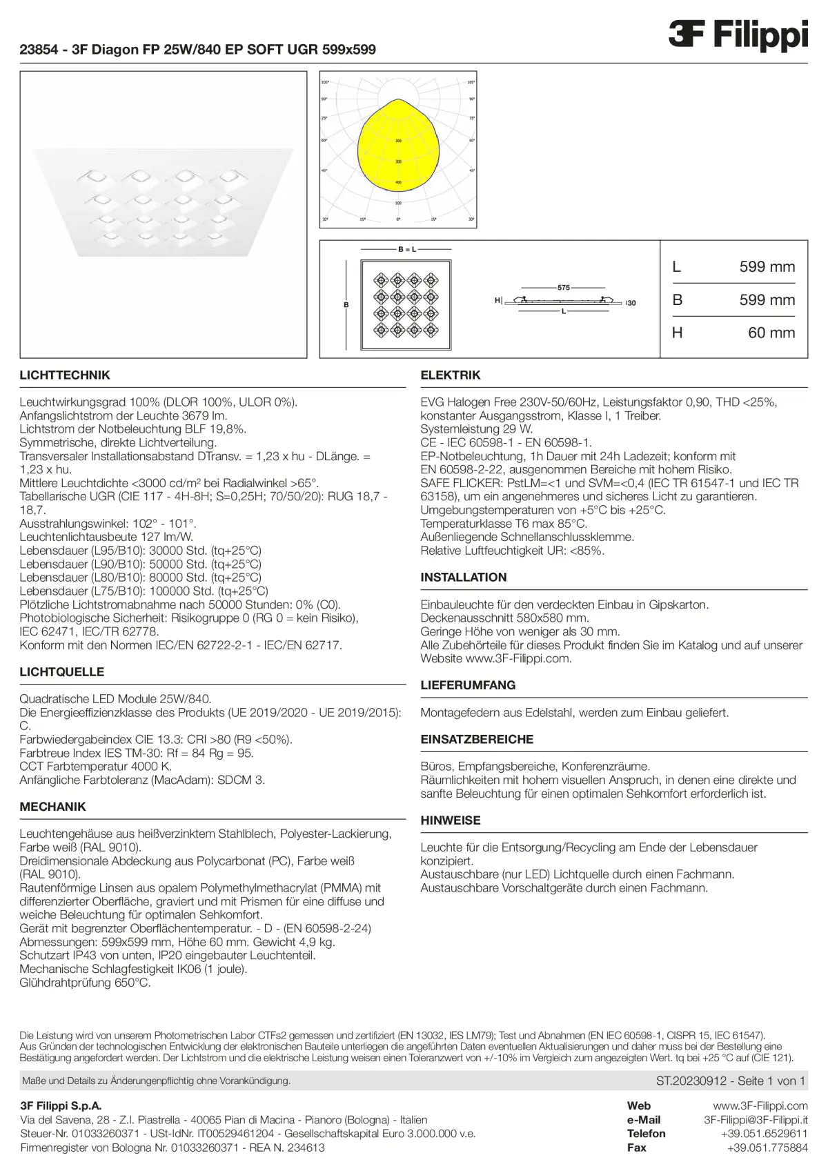 23854 - 3F Diagon FP 25W-840 EP SOFT UGR 599x599 - Datasheet - de