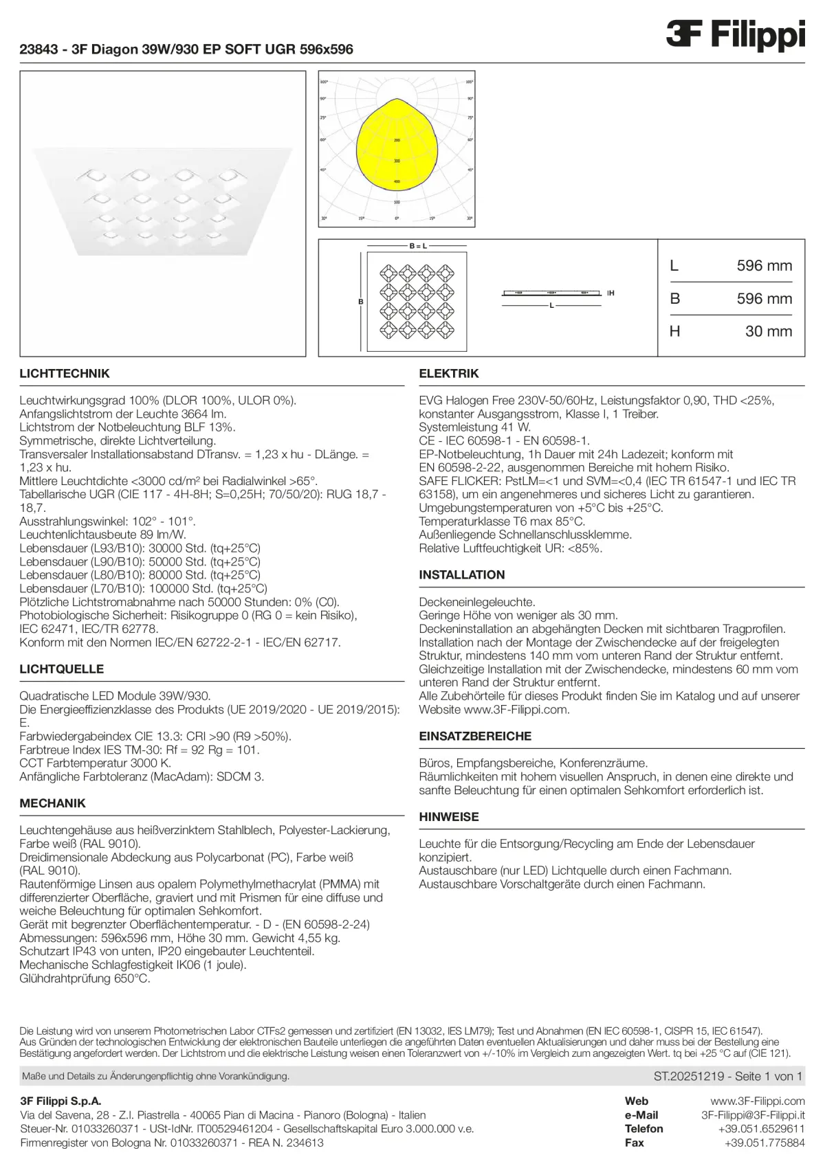 23843 - 3F Diagon 39W-930 EP SOFT UGR 596x596 - Datasheet - de
