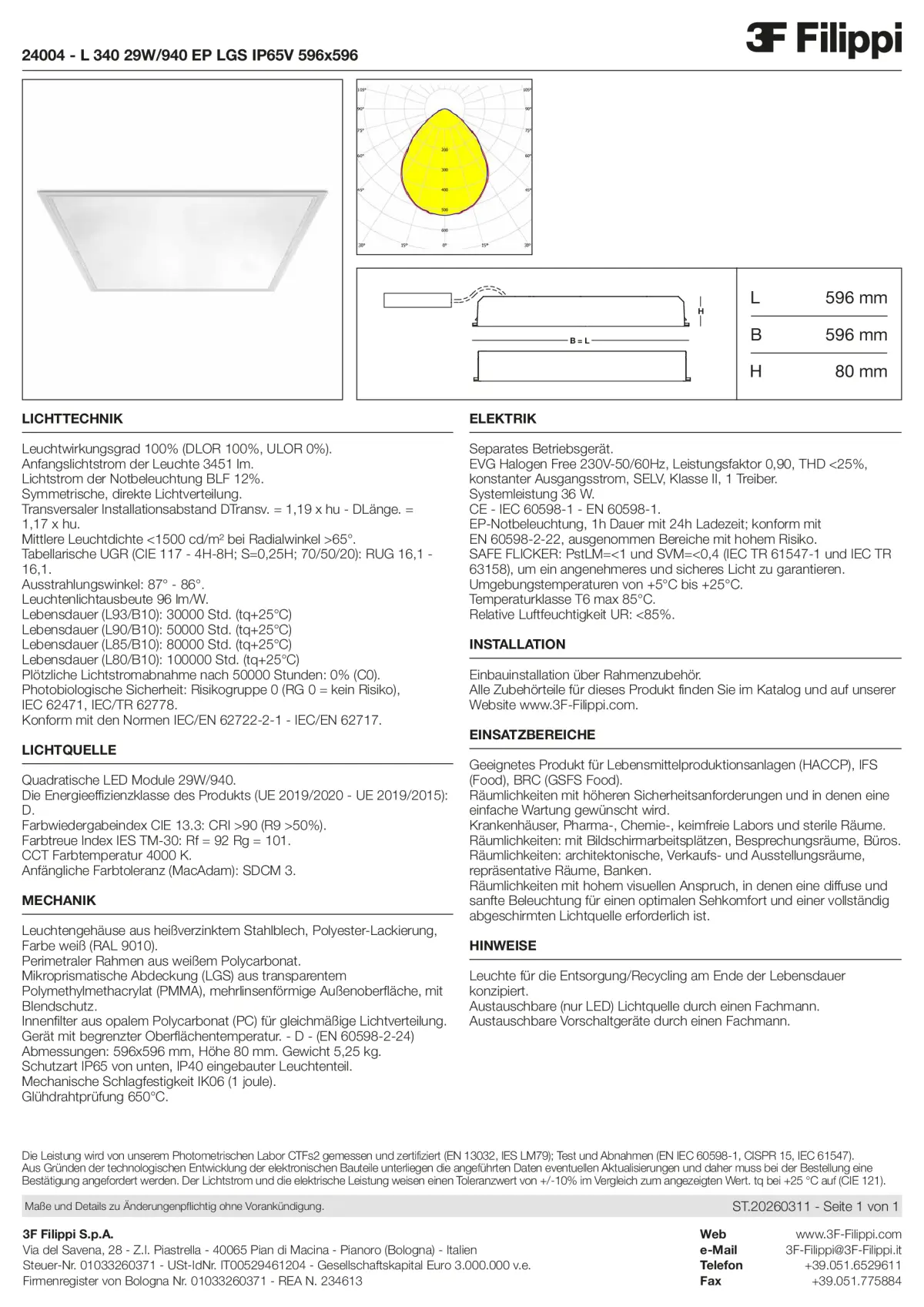 24004 - L 340 29W-940 EP LGS IP65V 596x596 - Datasheet - de