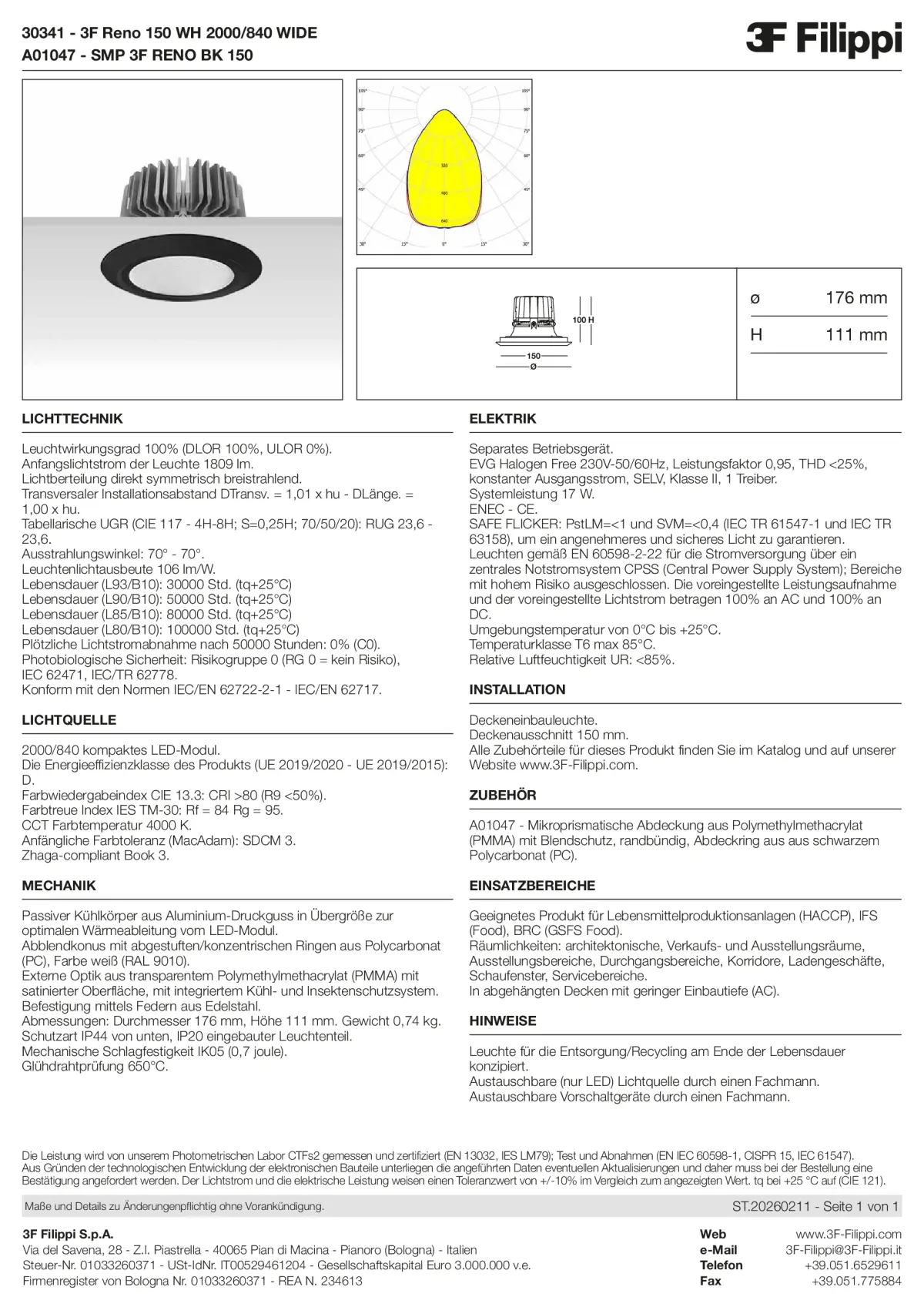 30341+A01047 - 3F Reno 150 WH 2000-840 WIDE + SMP BK - Datasheet - de