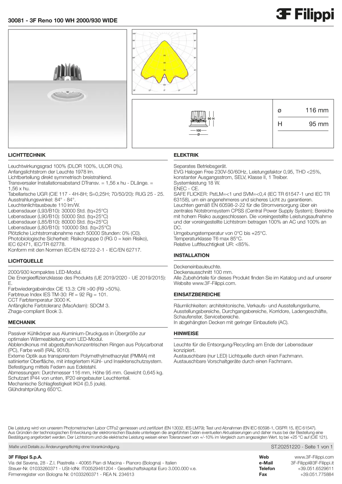 30081 - 3F Reno 100 WH 2000-930 WIDE - Datasheet - de