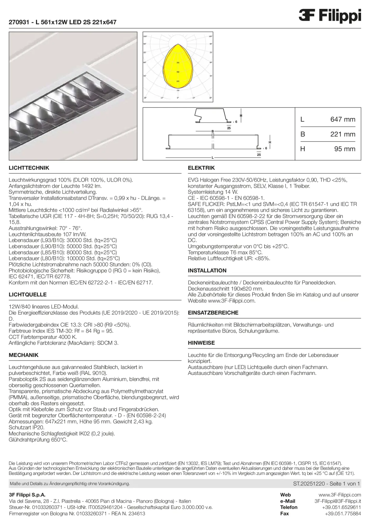 270931 - L 561x12W LED 2S 221x647 - Datasheet - de