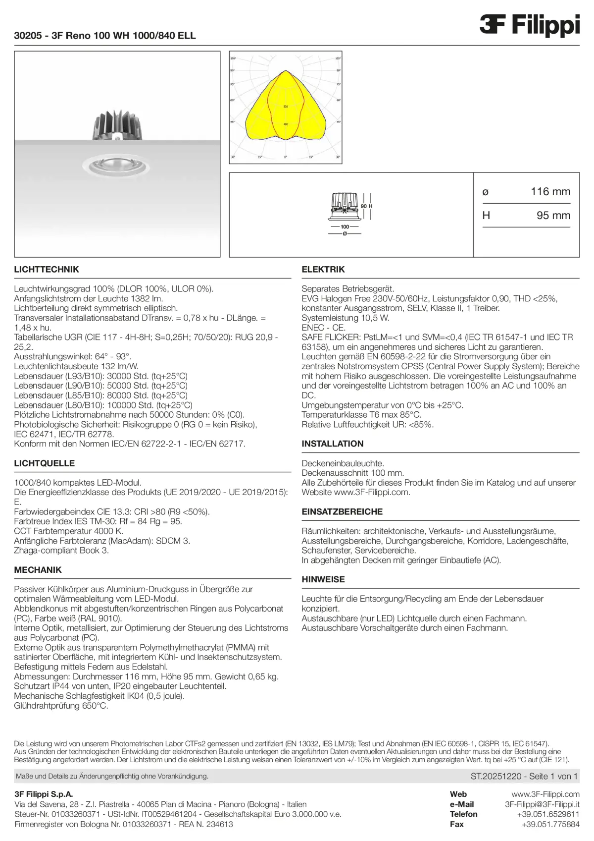 30205 - 3F Reno 100 WH 1000-840 ELL - Datasheet - de