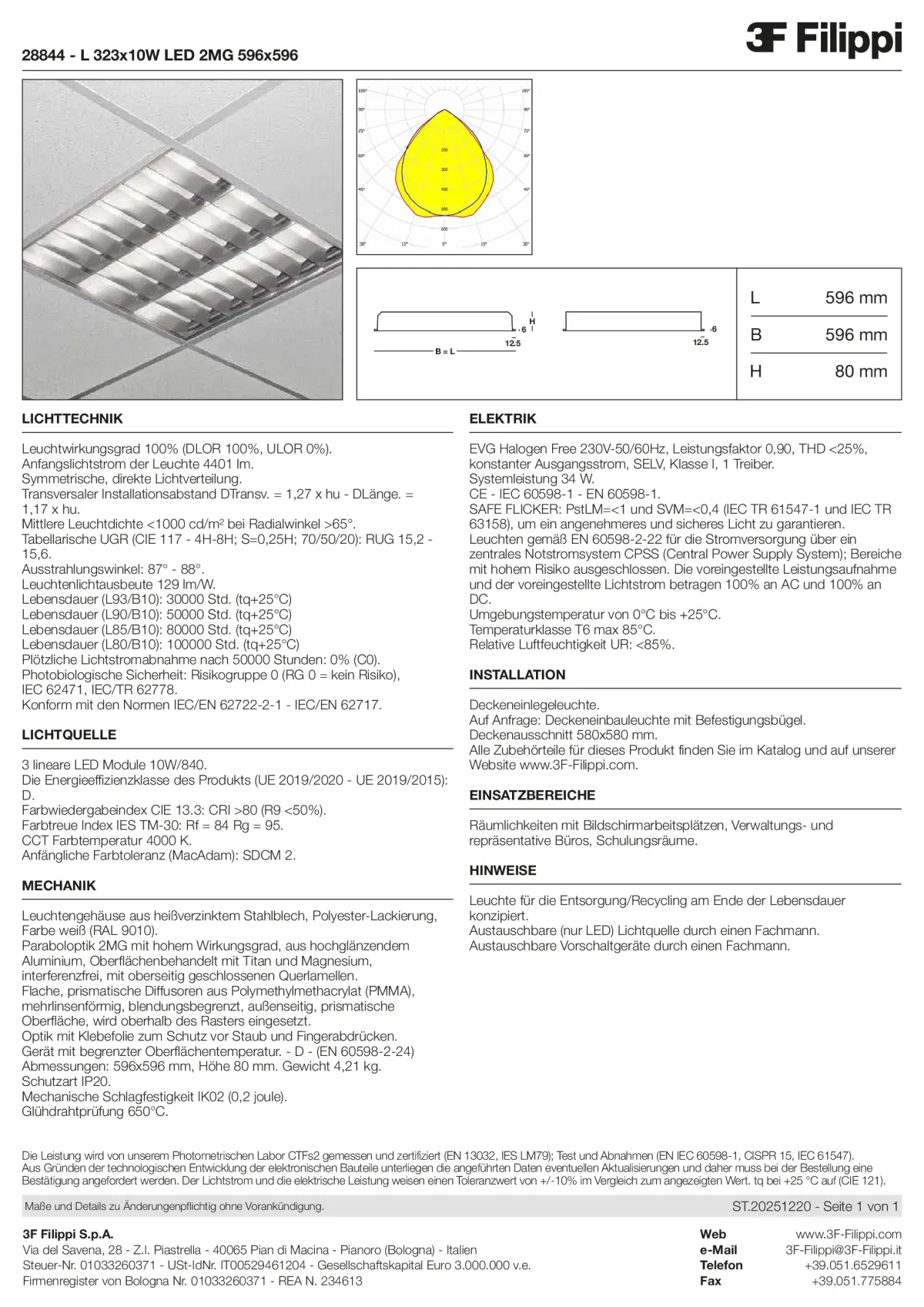 28844 - L 323x10W LED 2MG 596x596 - Datasheet - de