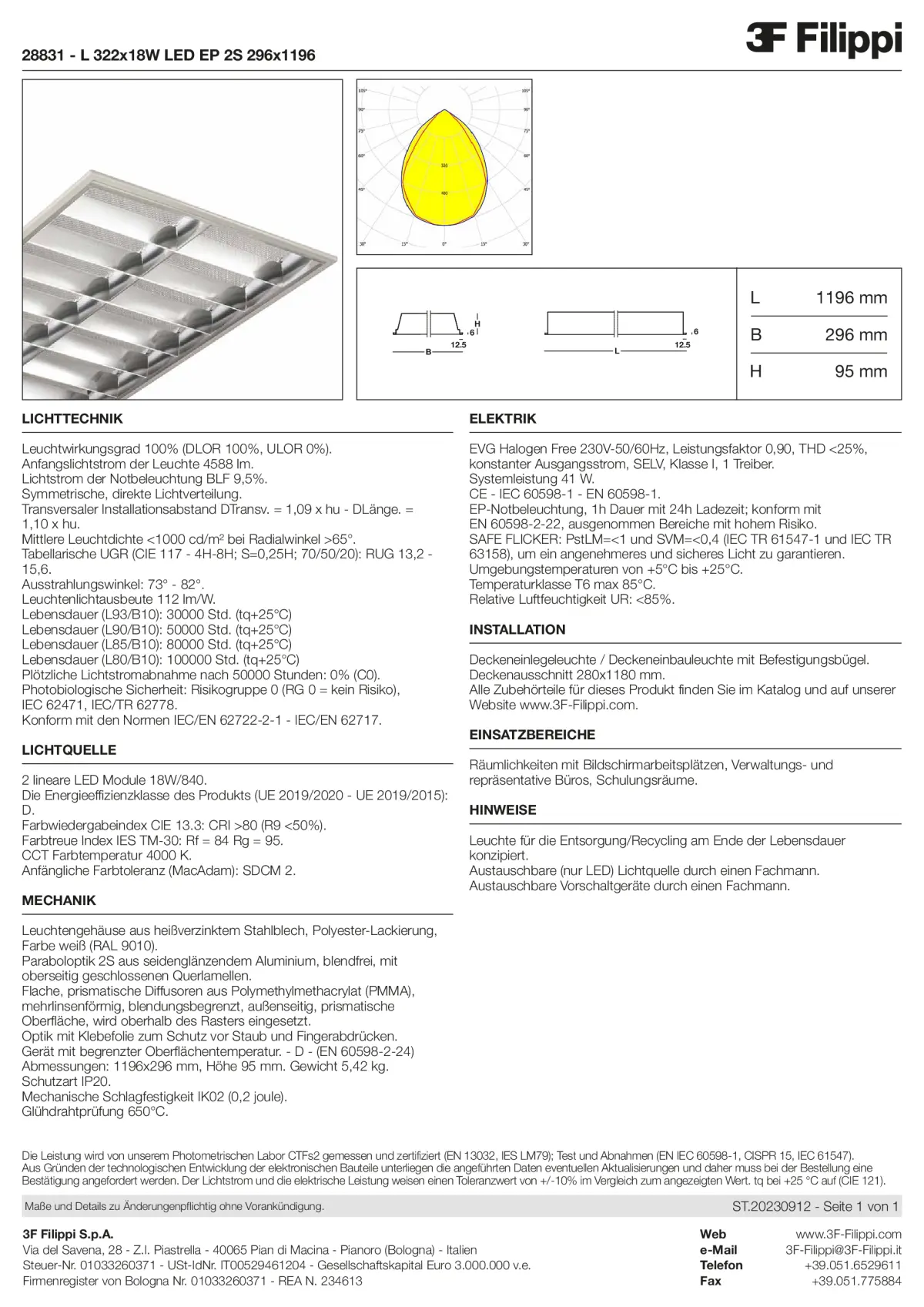 28831 - L 322x18W LED EP 2S 296x1196 - Datasheet - de