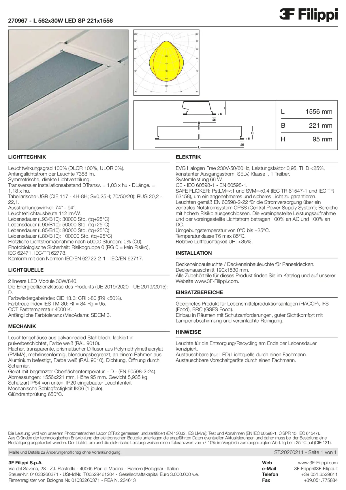 270967 - L 562x30W LED SP 221x1556 - Datasheet - de