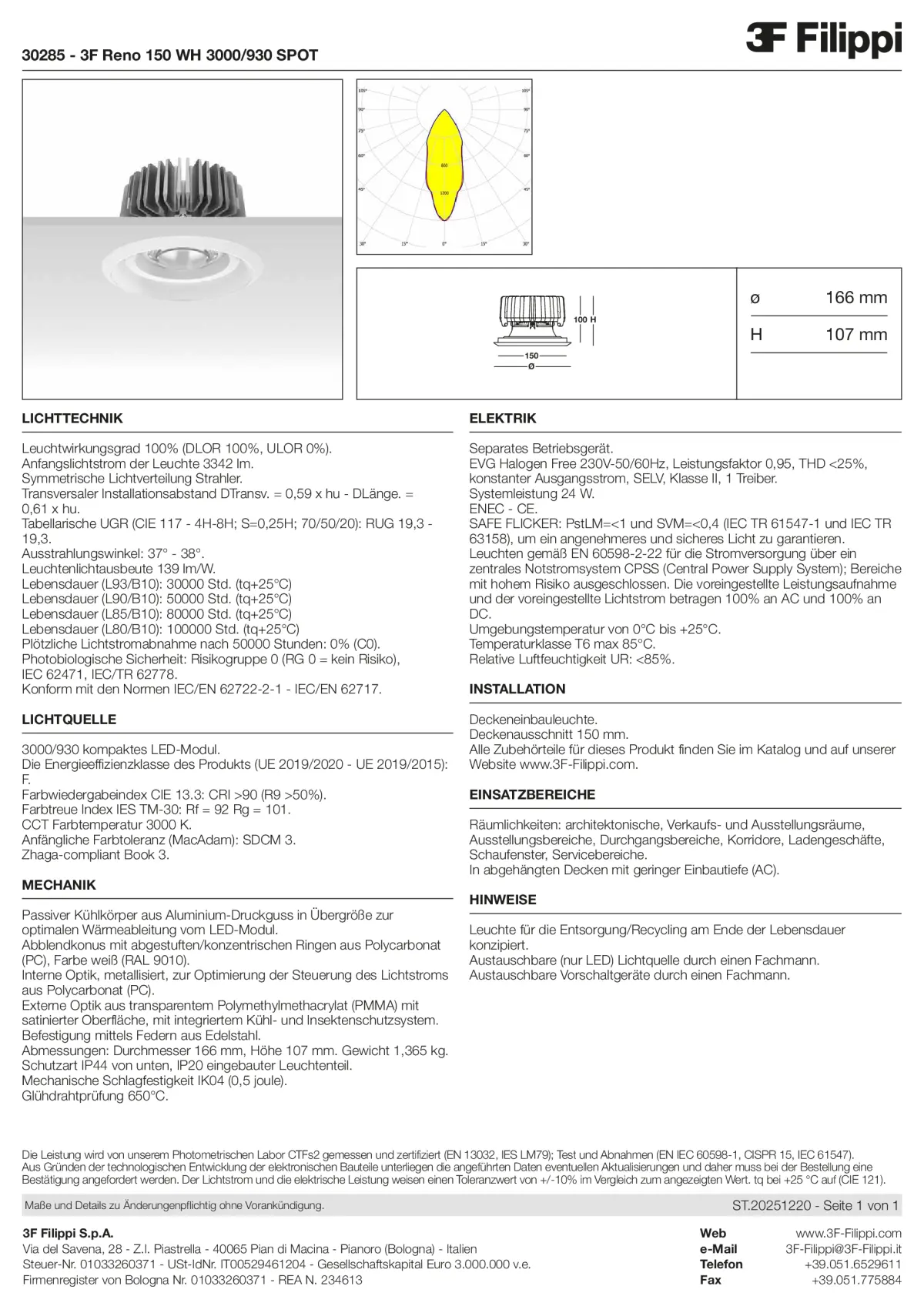 30285 - 3F Reno 150 WH 3000-930 SPOT - Datasheet - de
