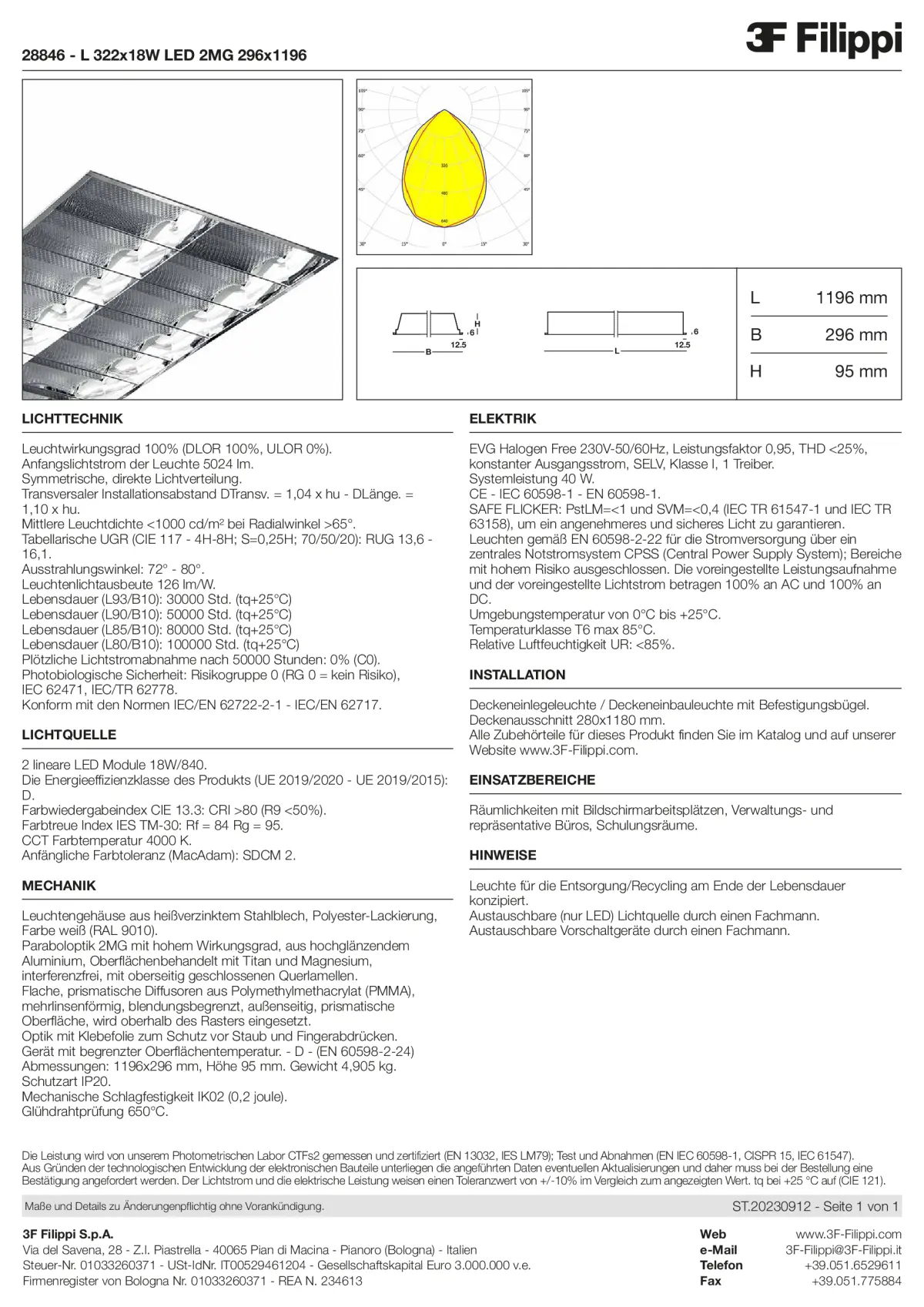 28846 - L 322x18W LED 2MG 296x1196 - Datasheet - de