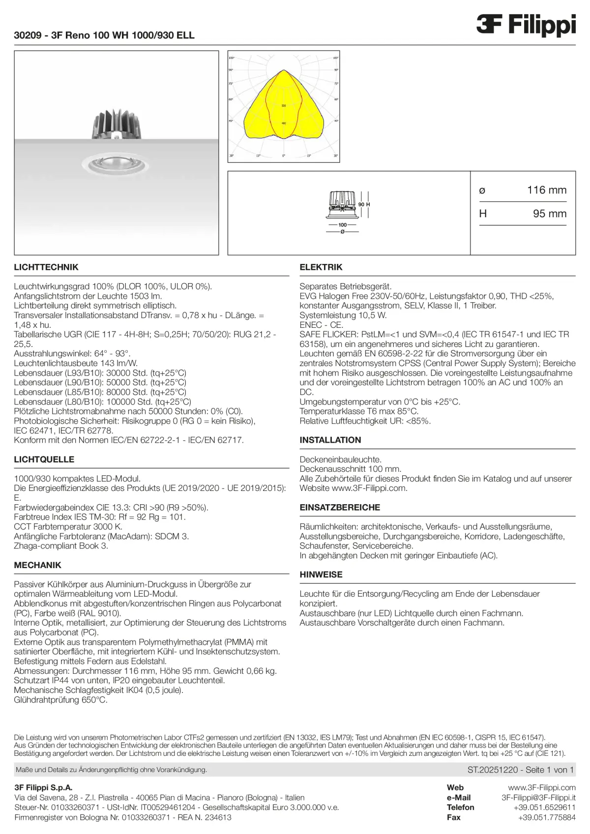 30209 - 3F Reno 100 WH 1000-930 ELL - Datasheet - de