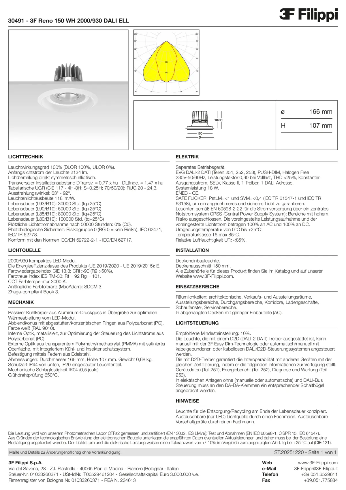 30491 - 3F Reno 150 WH 2000-930 DALI ELL - Datasheet - de