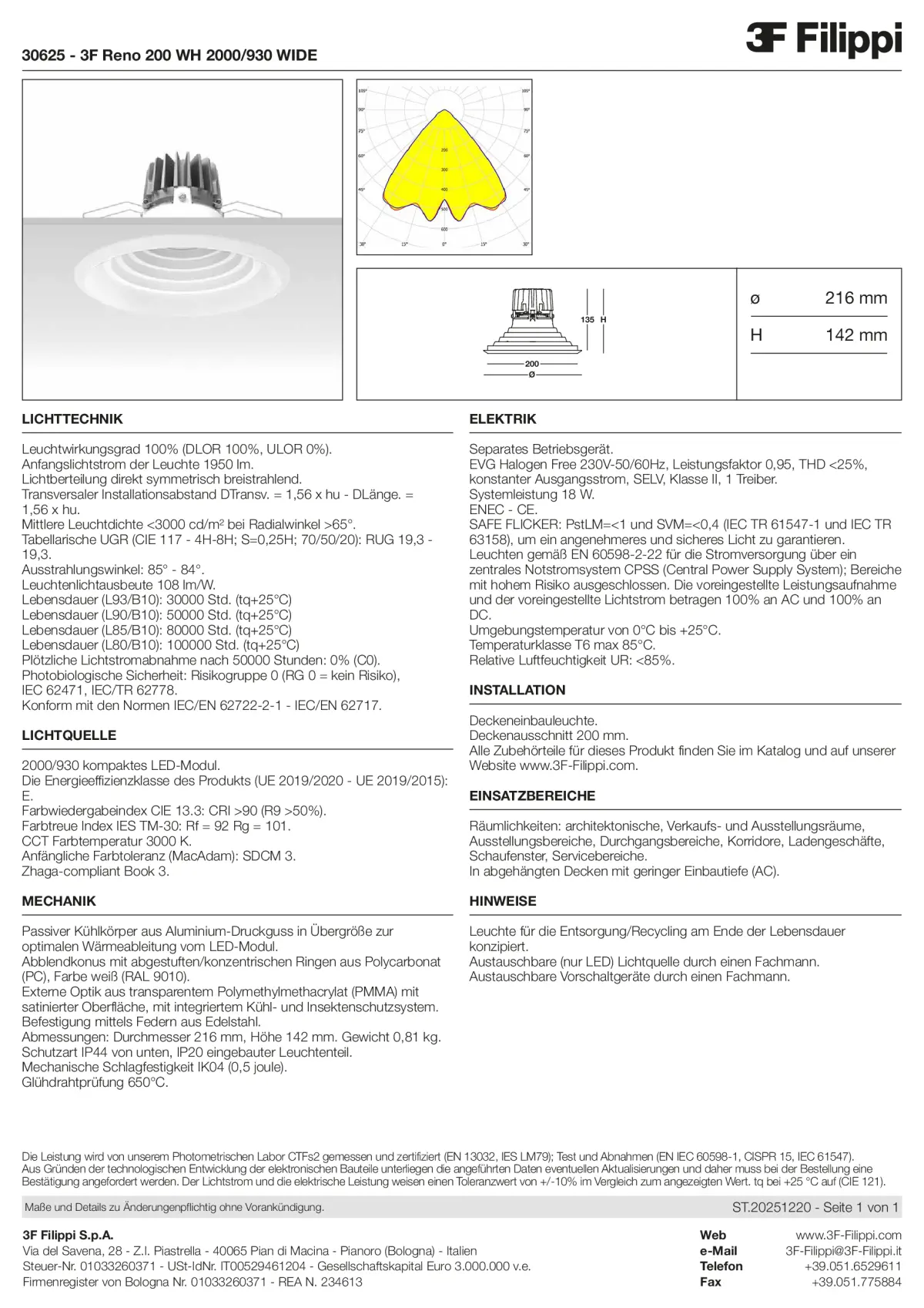 30625 - 3F Reno 200 WH 2000-930 WIDE - Datasheet - de